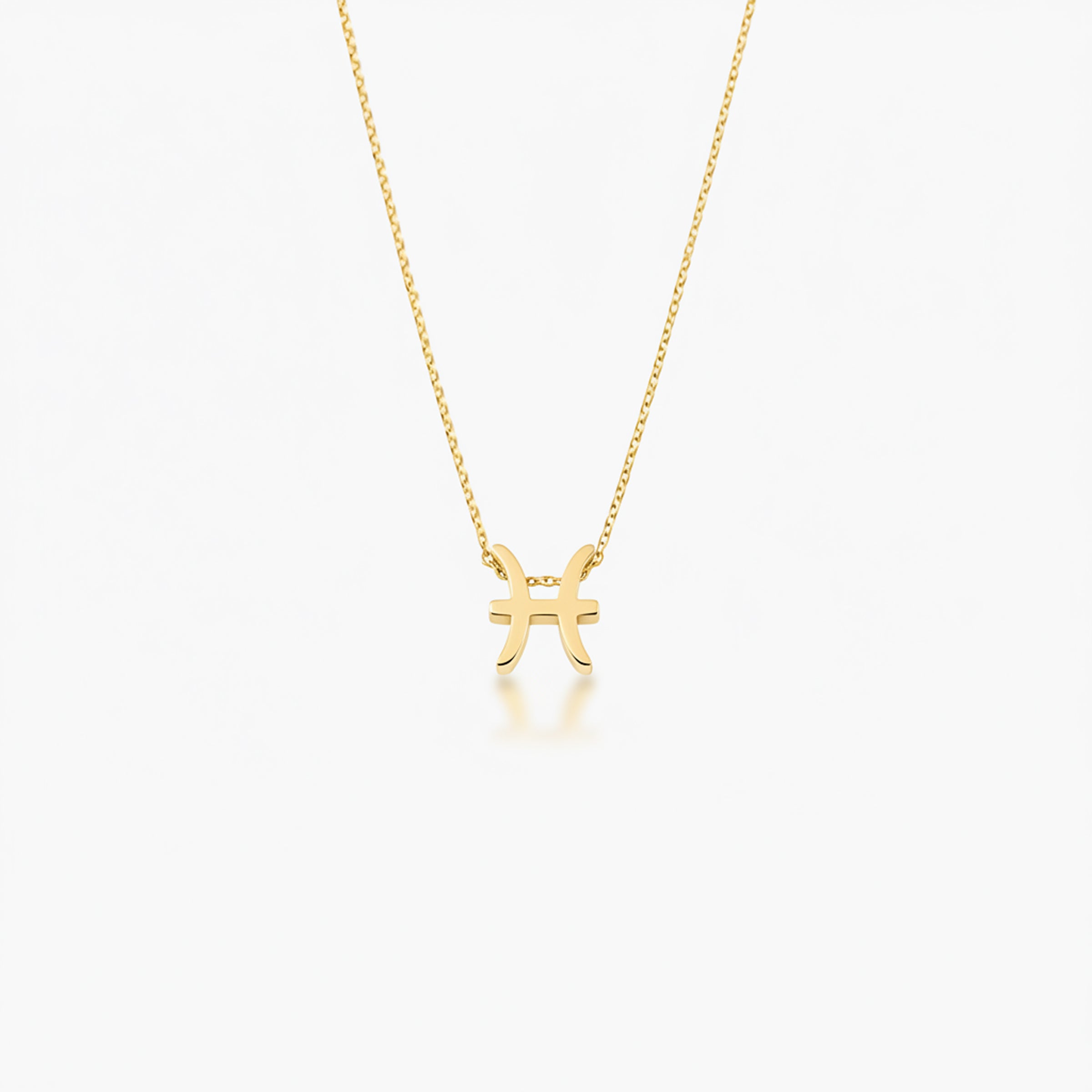 Pisces Zodiac Glyph Necklace - 24k Gold Plated