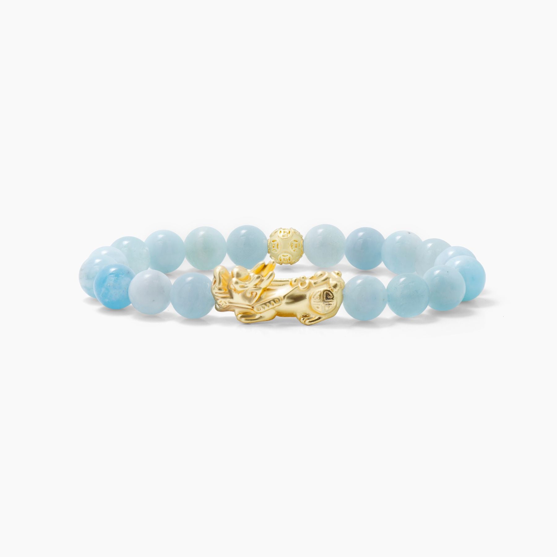 Aquamarine Feng Shui Lucky Pixiu Calm & Wealth Bracelet