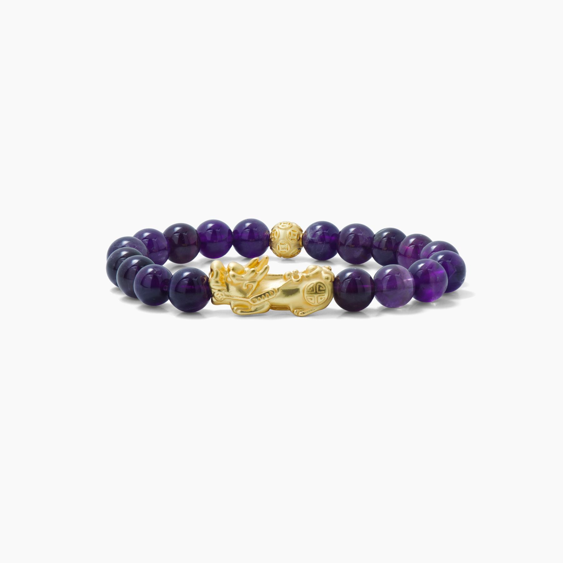 Amethyst Feng Shui Lucky Pixiu Protection & Wealth Bracelet