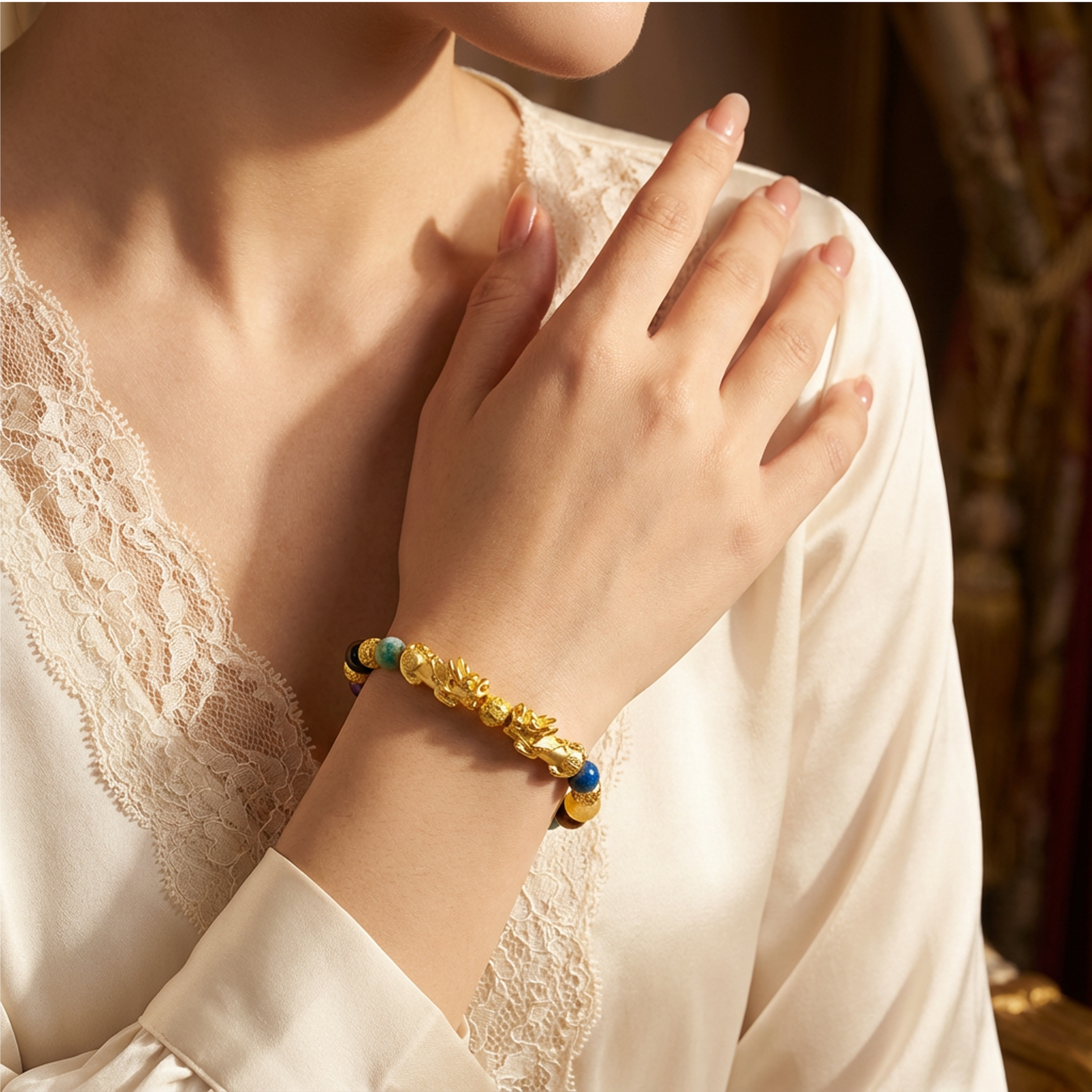 Surya Pixiu Multi Fortune Gemstone Bracelet