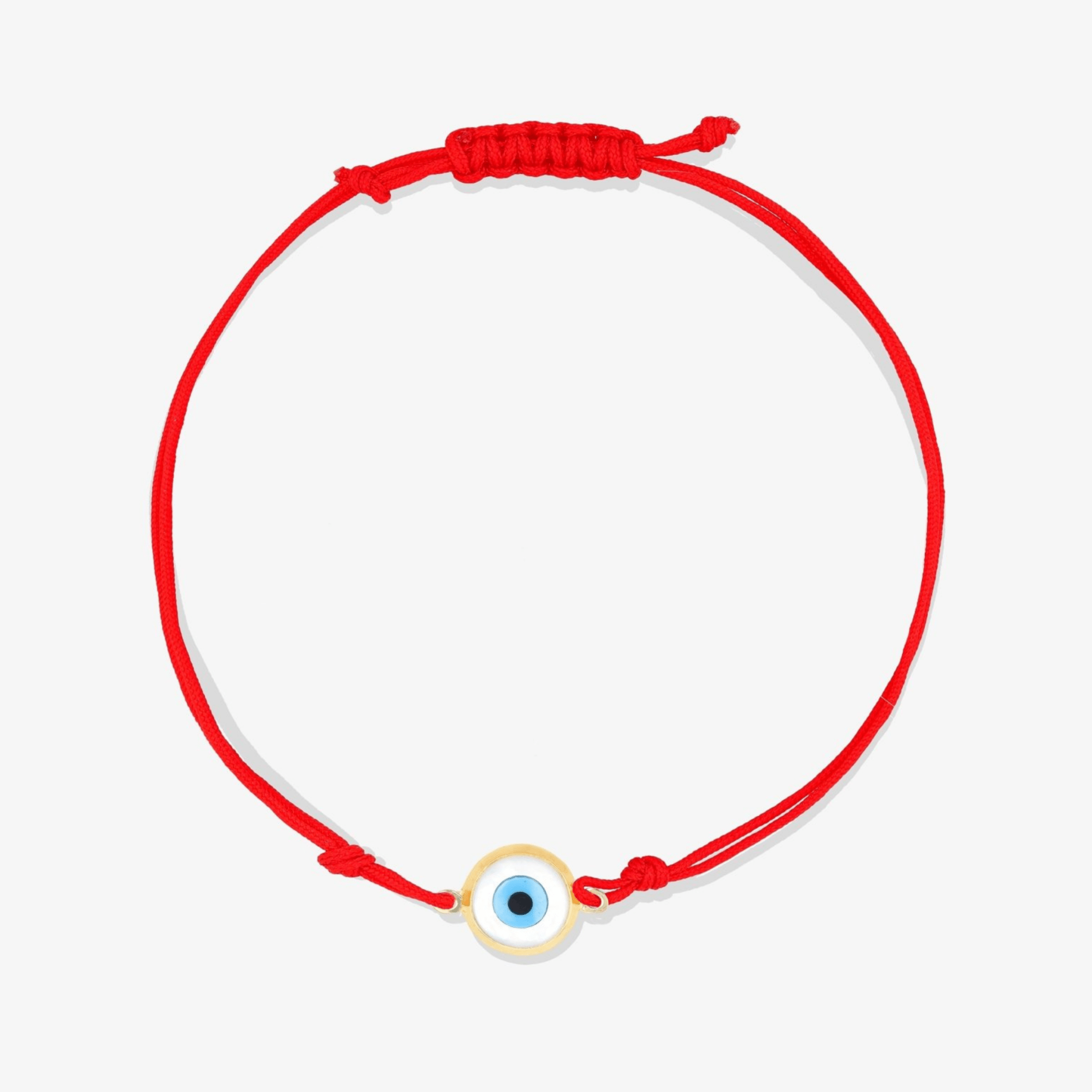 14k REAL Gold Evil Eye Red Thread Bracelet - Eat.Read.Love.