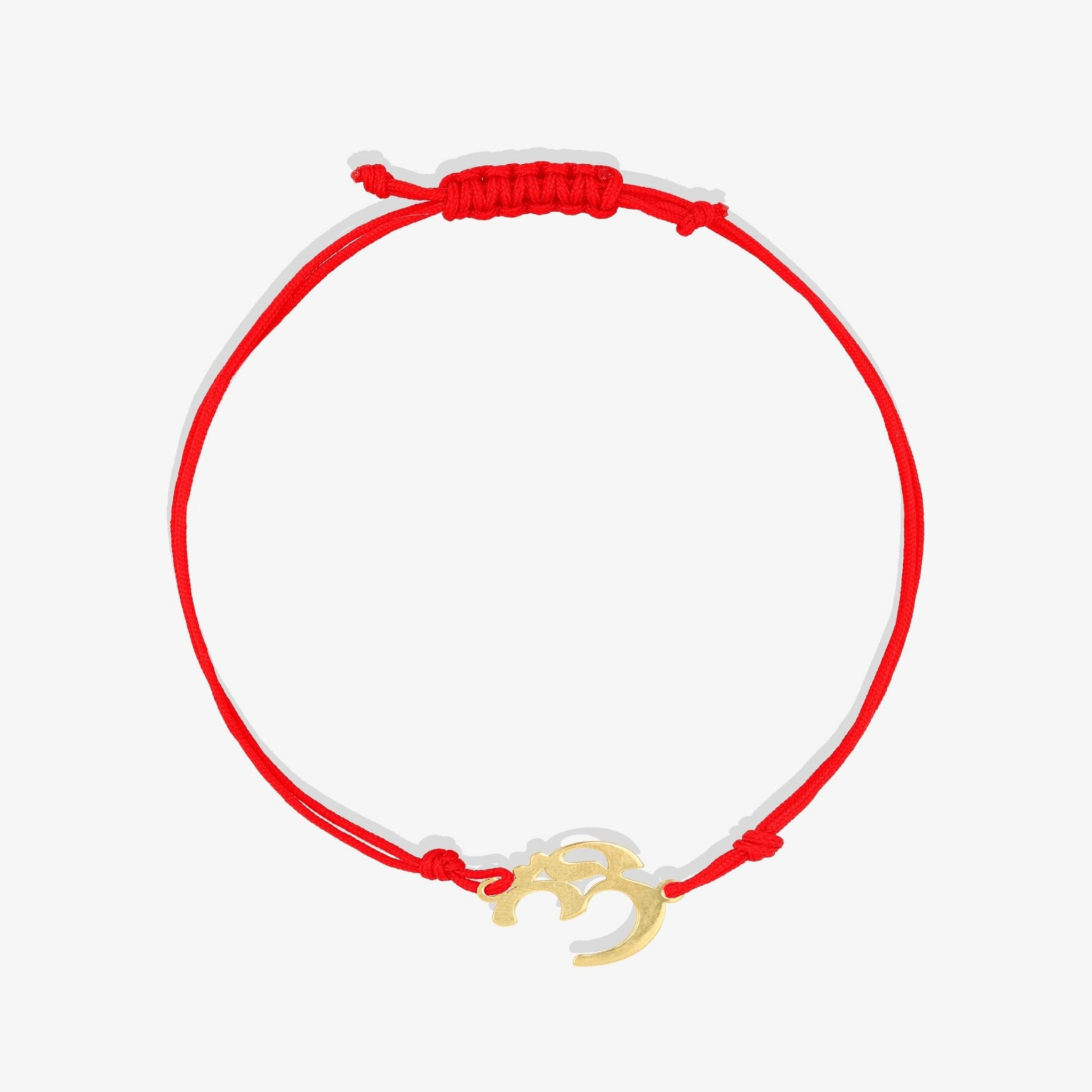 14k REAL Gold OM Red Thread Bracelet - Eat.Read.Love.