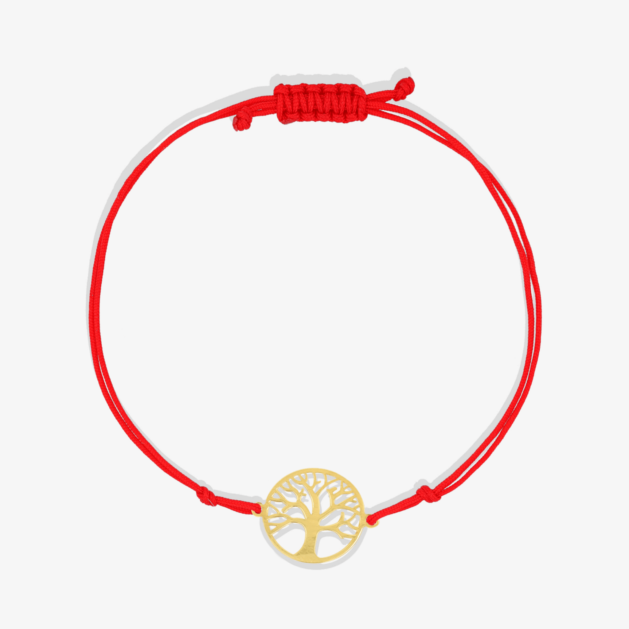 14k REAL Gold Tree Of Life Red Thread Bracelet - Eat.Read.Love.