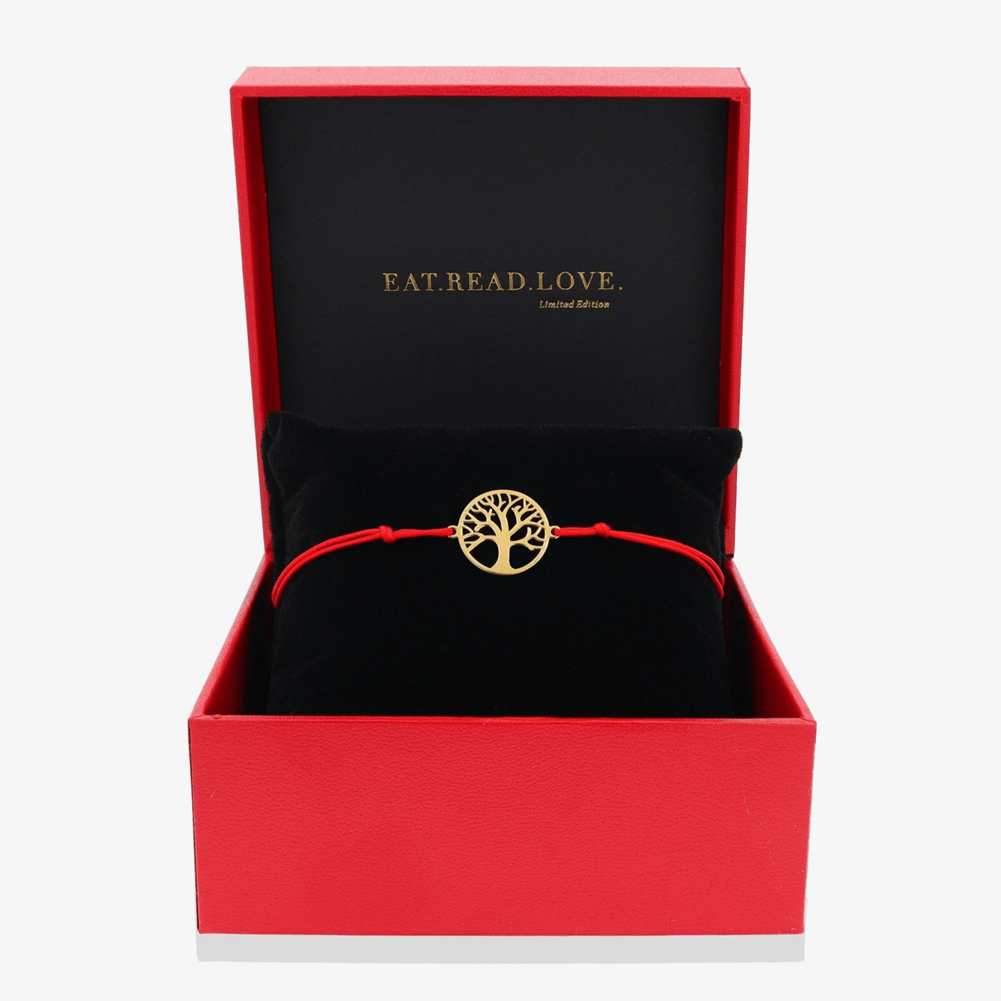 14k REAL Gold Tree Of Life Red Thread Bracelet - Eat.Read.Love.