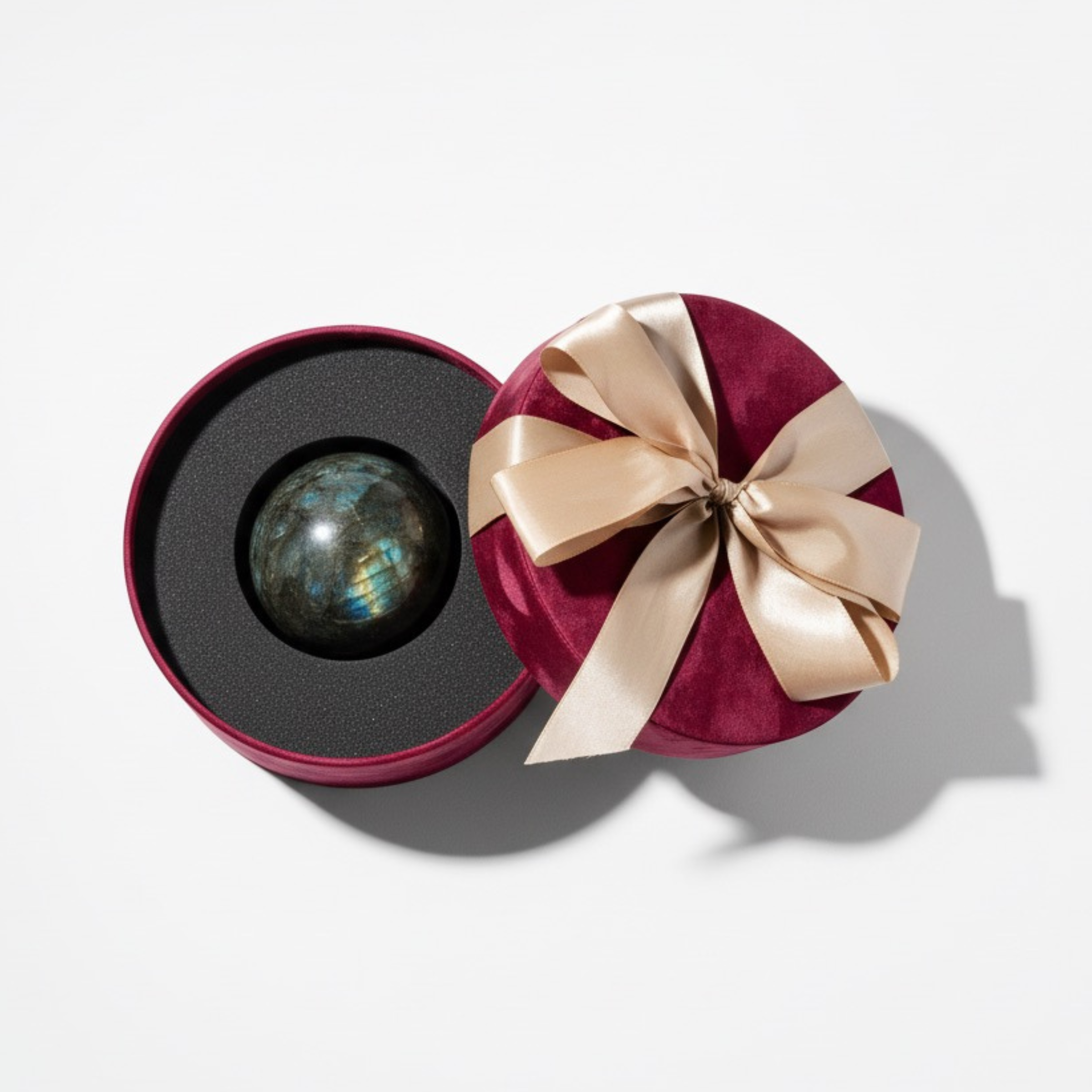 Large Labradorite Crystal Sphere Gift Box Set