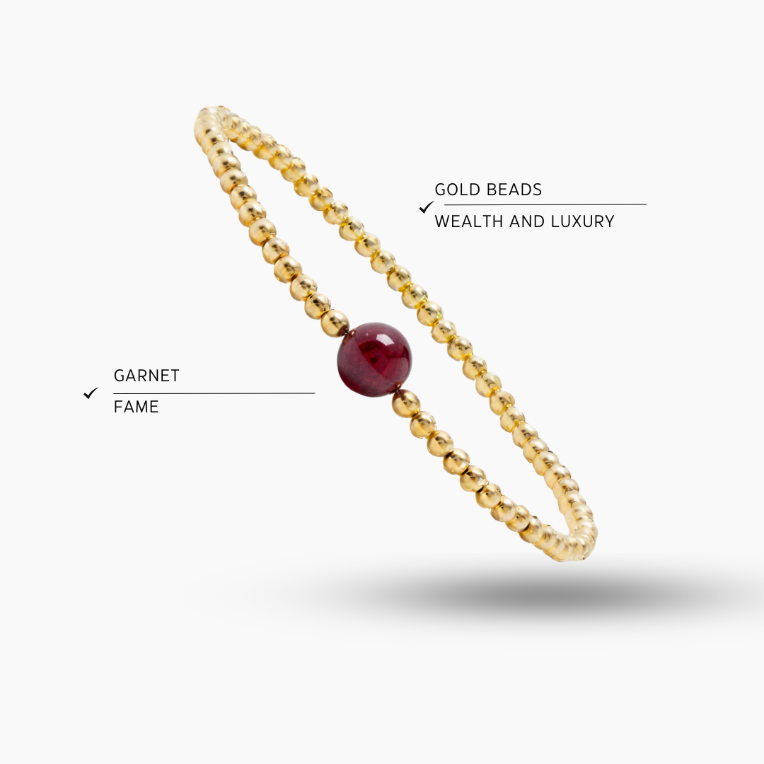 Capricorn Golden Zodiac Garnet 2026 Bracelet REAL Gold