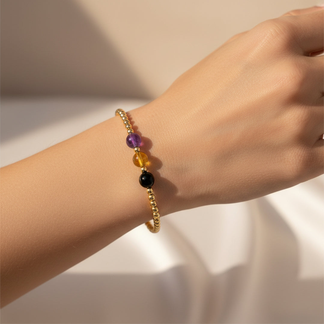 Gemini Love and Money Golden Bracelet With REAL Gold