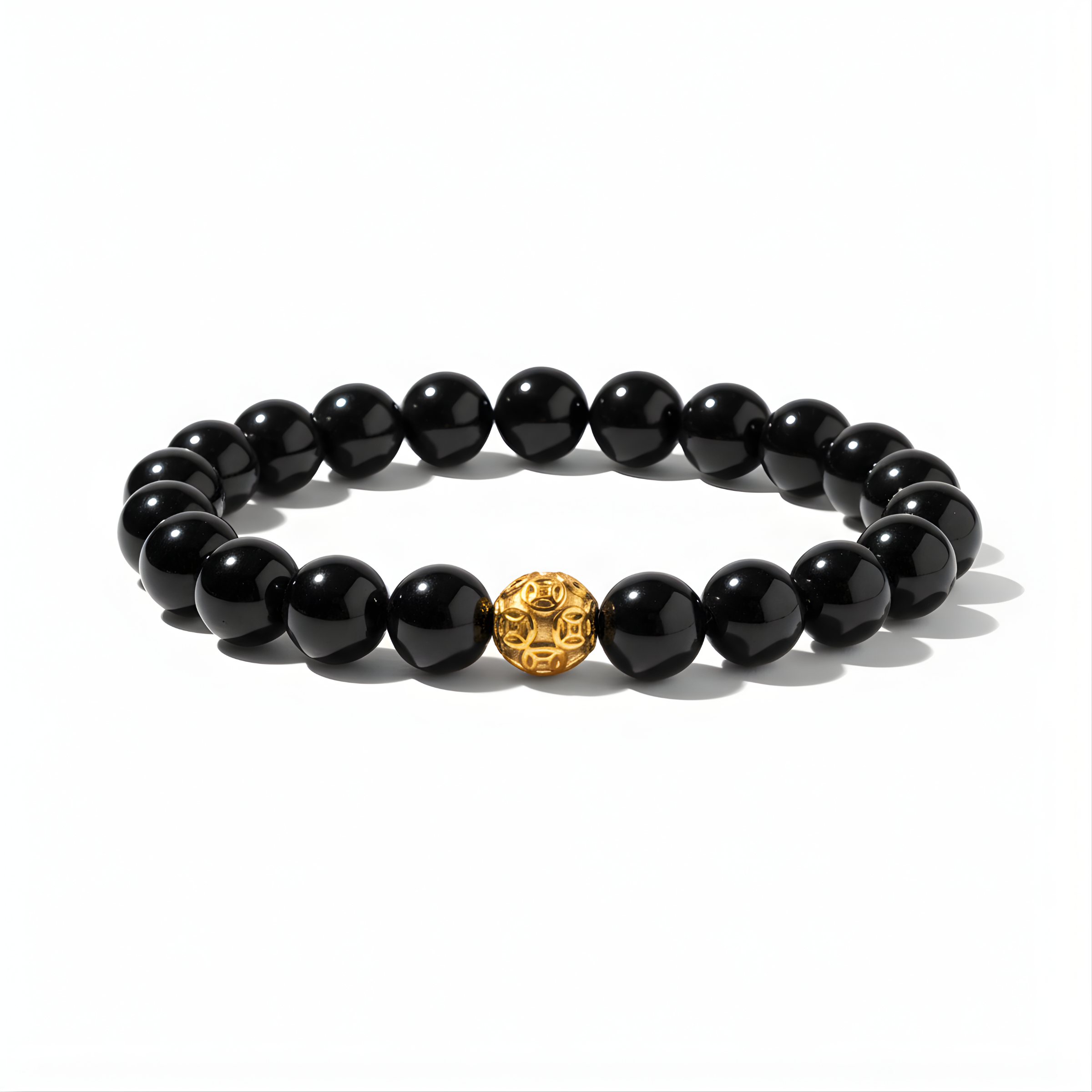 Black Obsidian Money Ball Protection Bracelet
