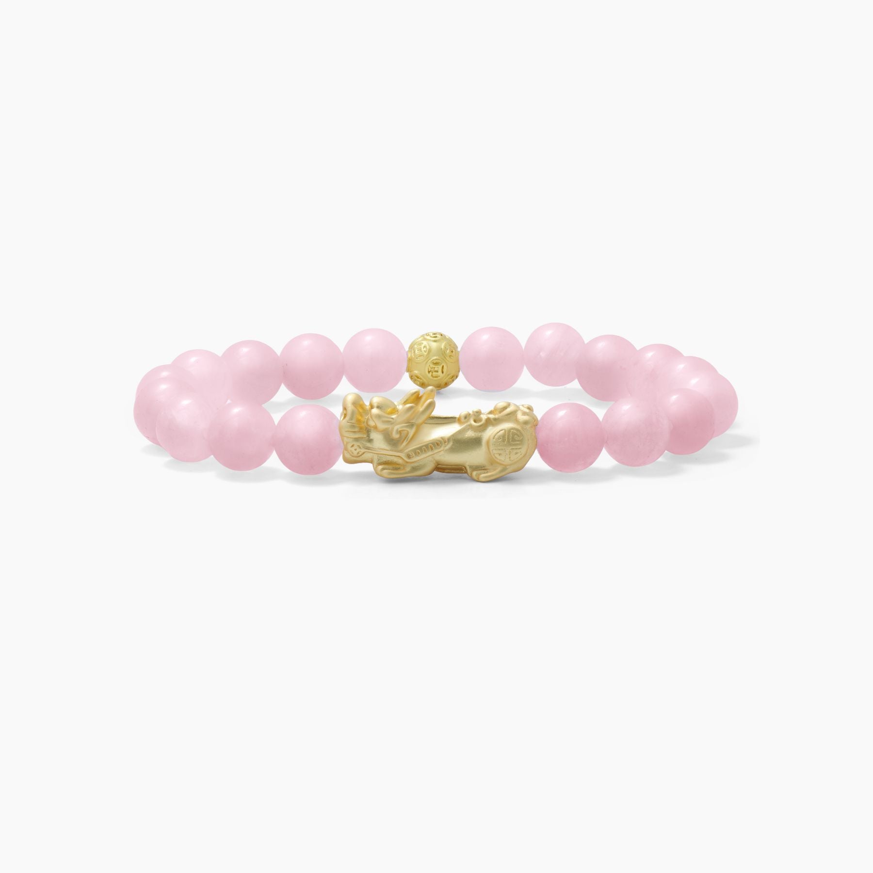 Rose Quartz Feng Shui Lucky Pixiu Love & Wealth Bracelet
