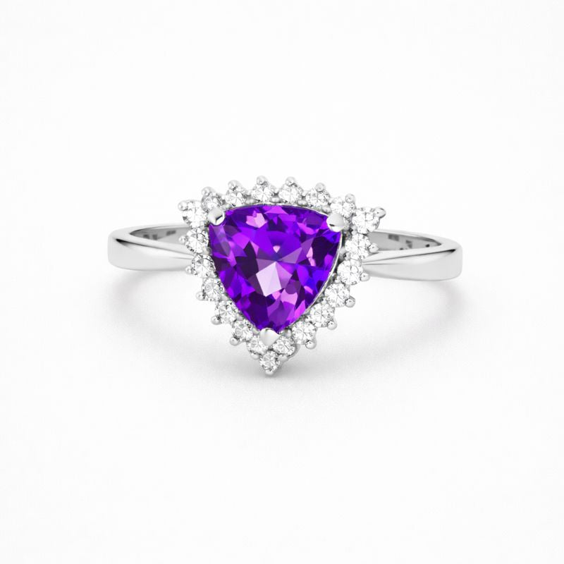 Amethyst Sterling Silver Ring With Cubic Zircon