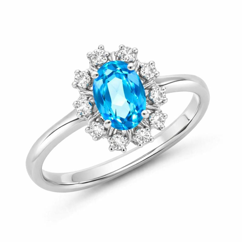 Blue Topaz Sterling Silver Ring