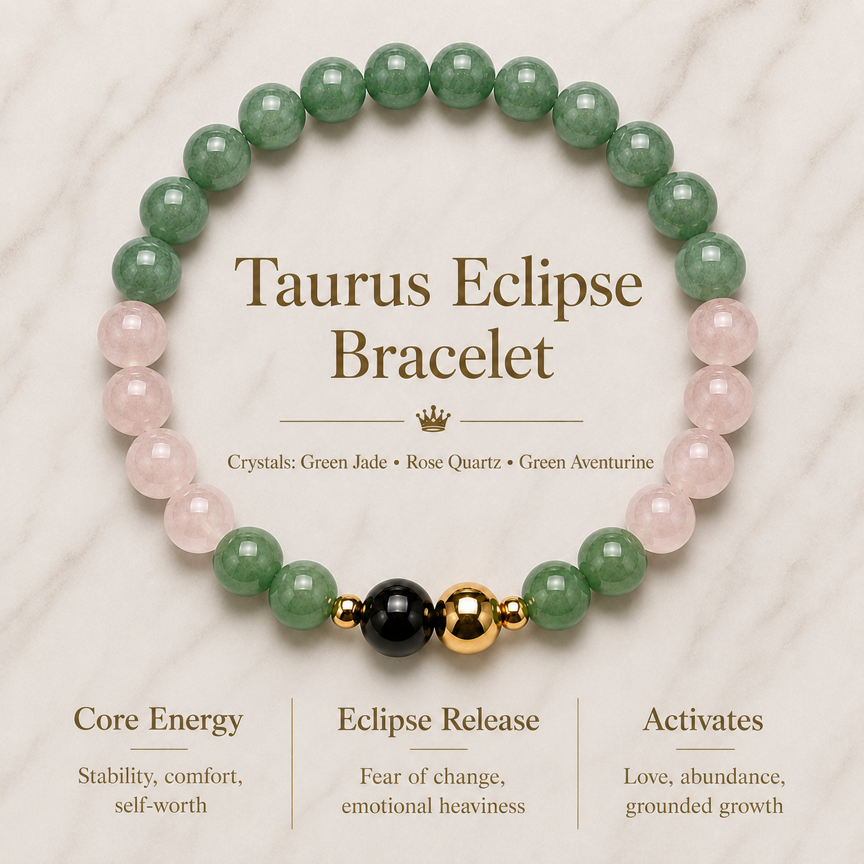 Taurus Eclipse Bracelet with REAL Gold