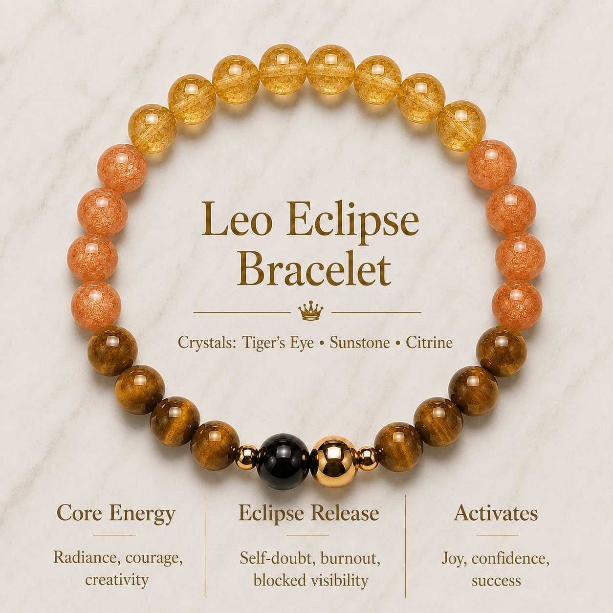 Leo Eclipse Bracelet with REAL Gold