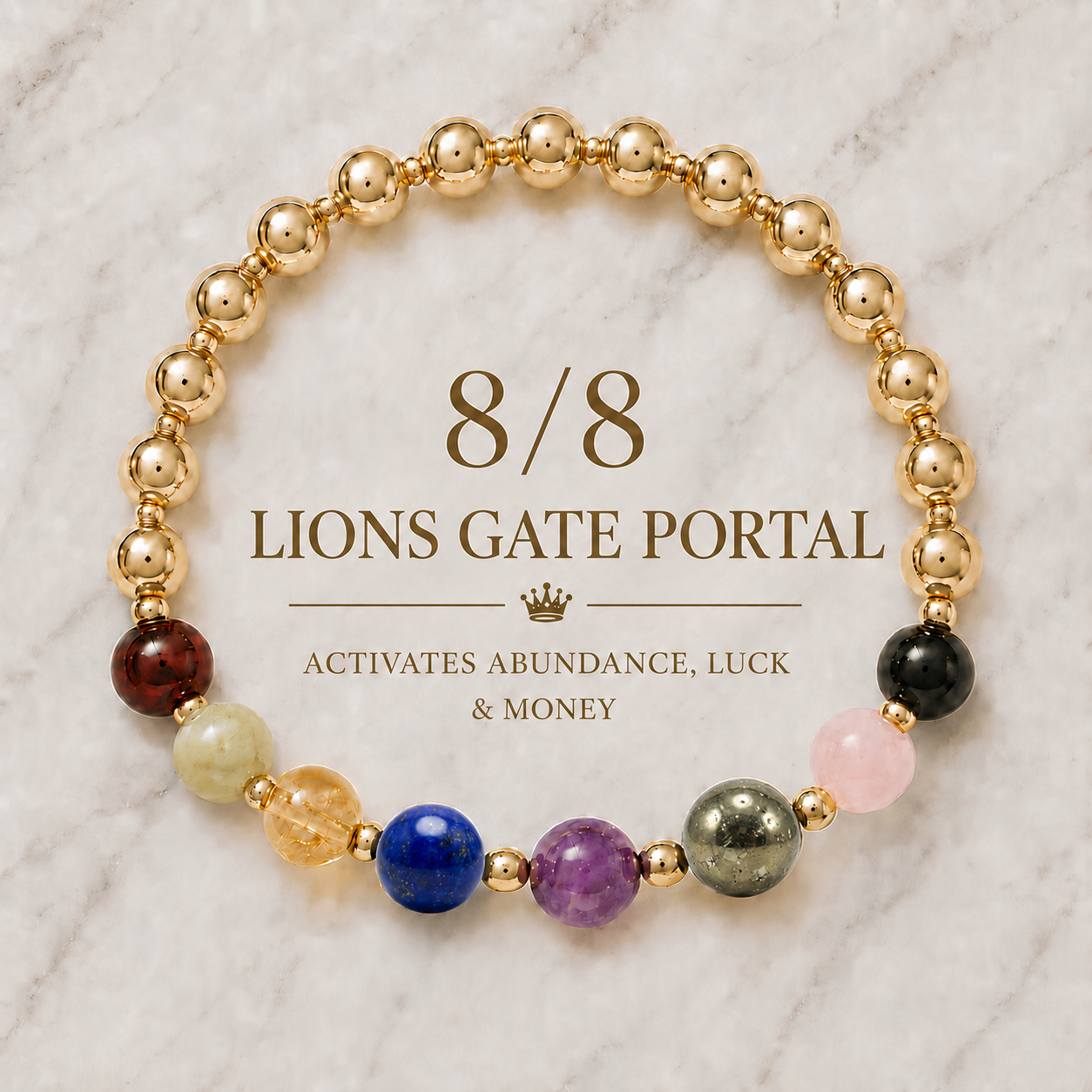 Lion's Gate 8/8 Mega Money and Romance REAL Gold Bracelet