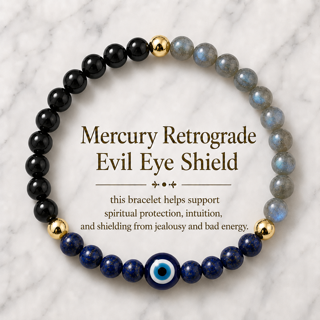Mercury Retrograde Evil Eye Shield Bracelet
