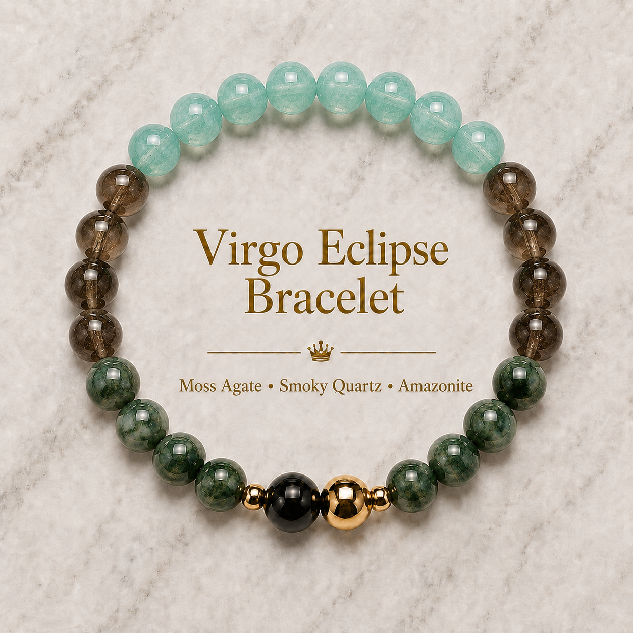 Virgo Eclipse Bracelet with REAL Gold