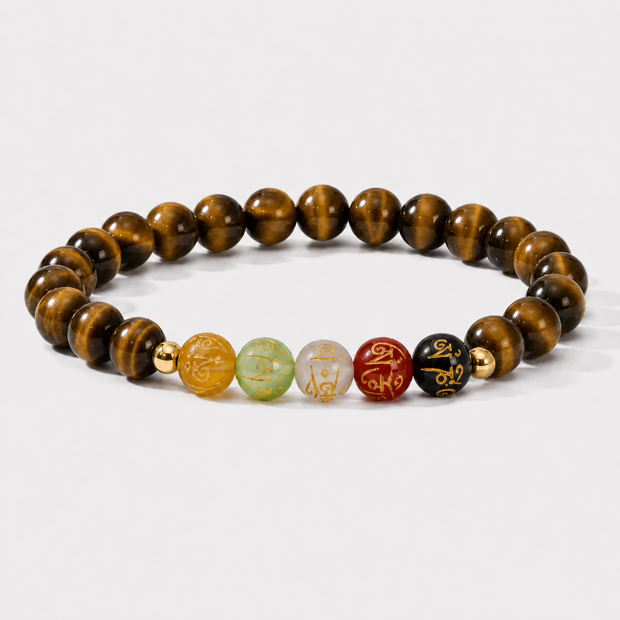 Leo Expansion Bracelet Tigers Eye with Real Gold