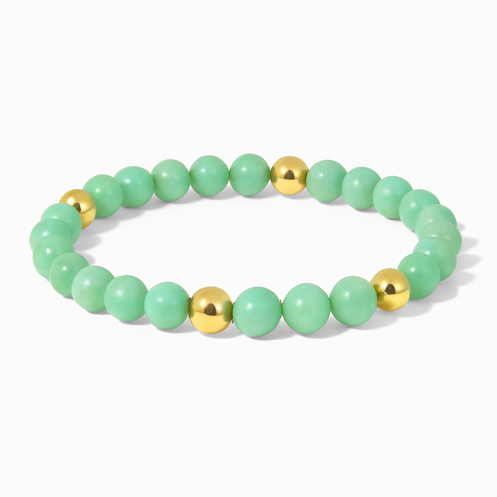 Elevated Abundance Bracelet with REAL Gold Beads and Emerald