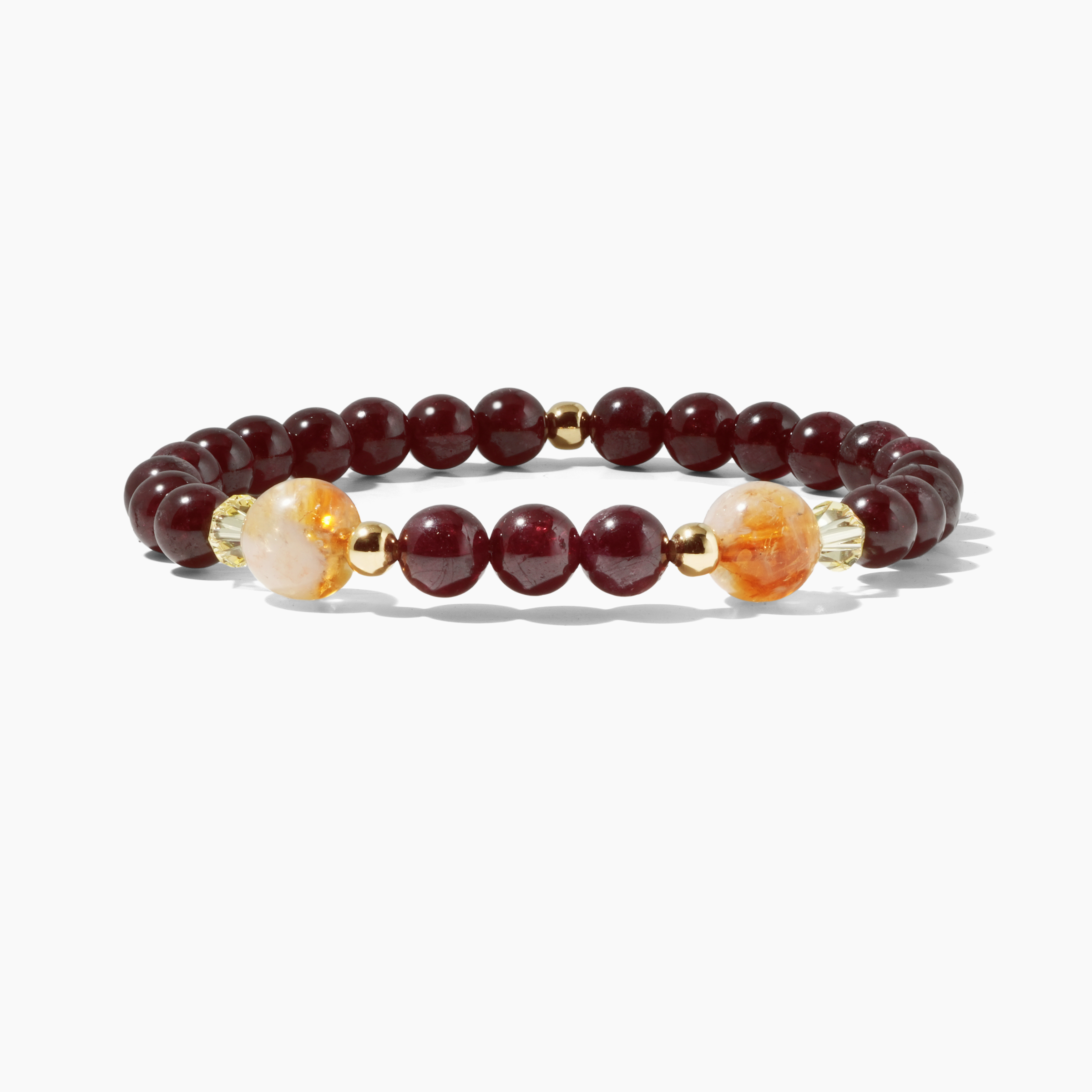Mega Millions Garnet and Citrine Bracelet With REAL Gold
