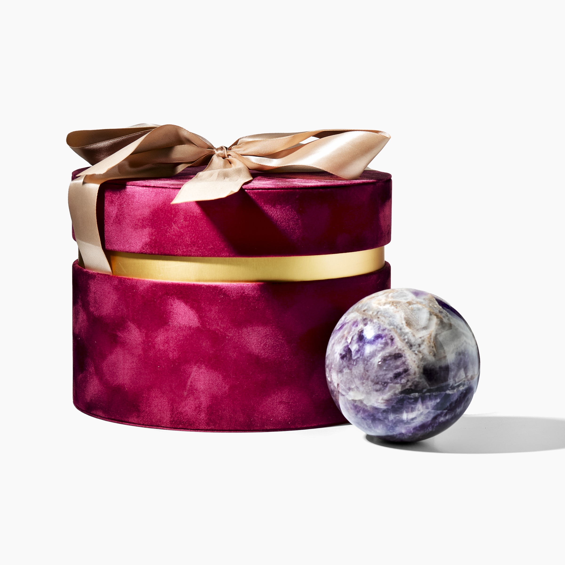 Large Amethyst Crystal Sphere Gift Box Set