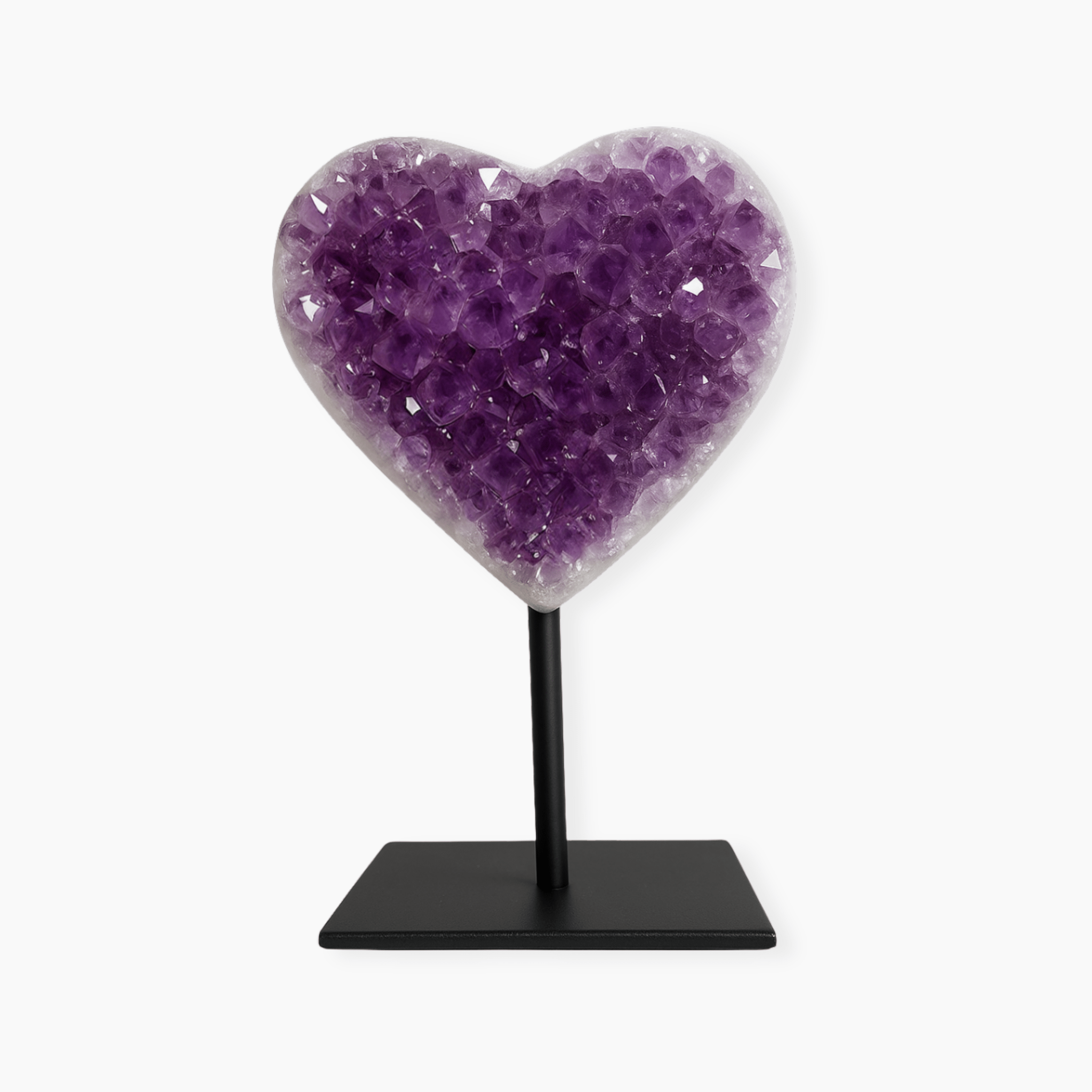 Amethyst Druzy Crystal Heart On Stand - Eat.Read.Love.