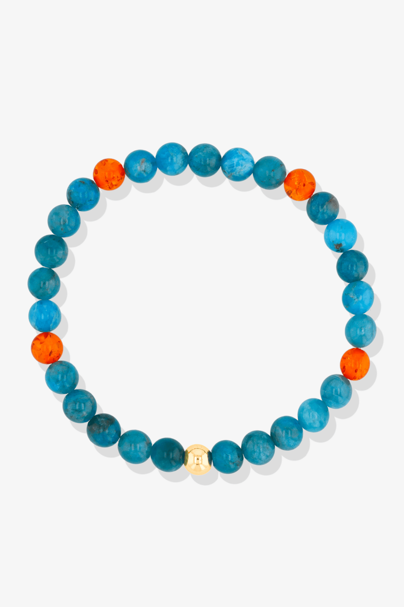 Aquarius Blue Apatite and Amber Crystal Bracelet with REAL Gold - Eat.Read.Love.