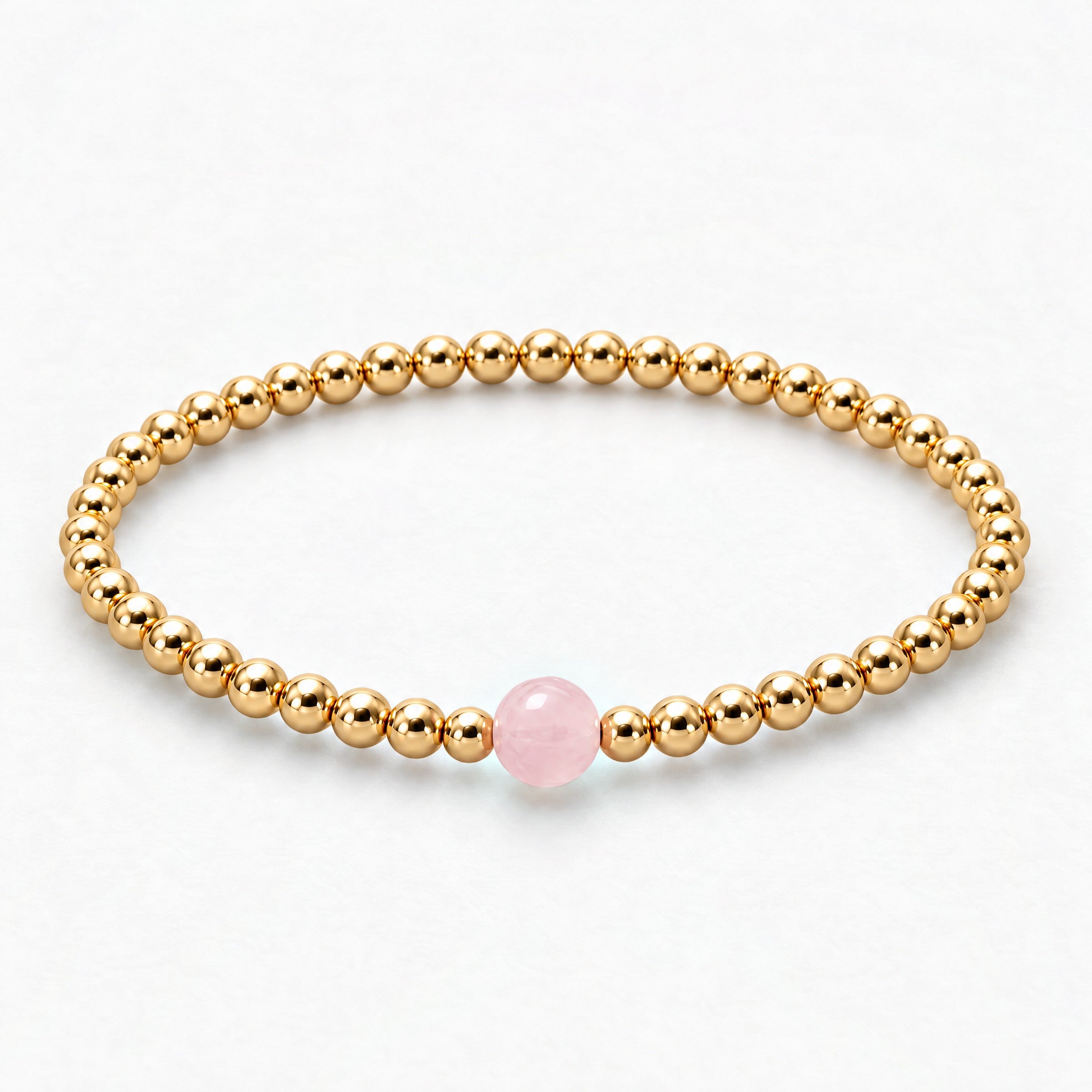 Aquarius Golden Zodiac Rose Quartz 2026 Bracelet REAL Gold