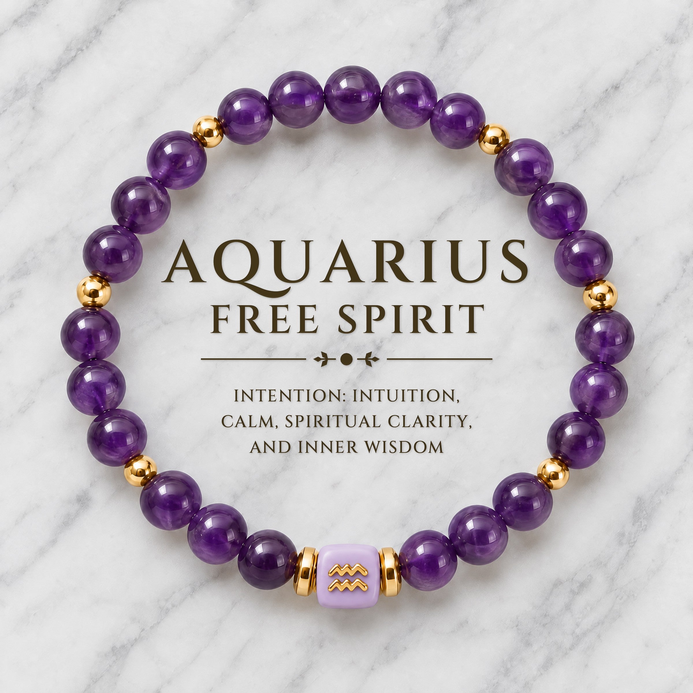 Aquarius Zodiac Signature Bracelet