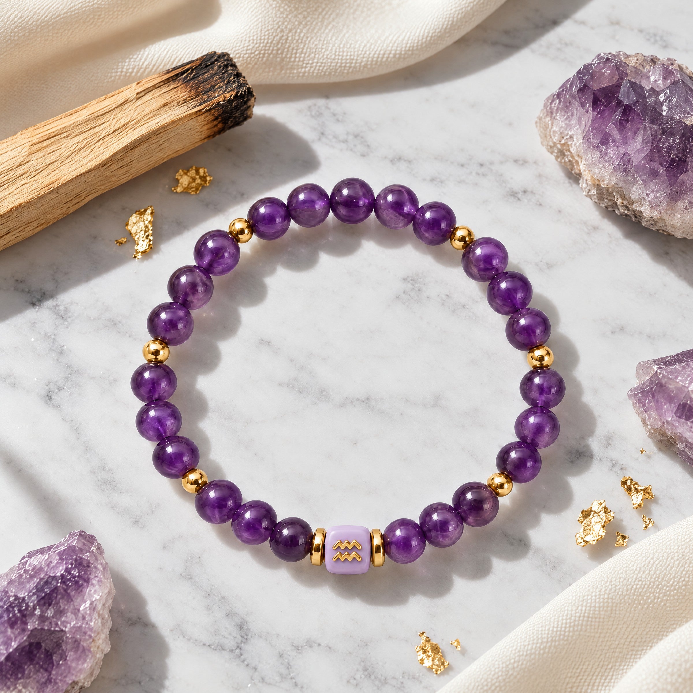 Aquarius Zodiac Signature Bracelet