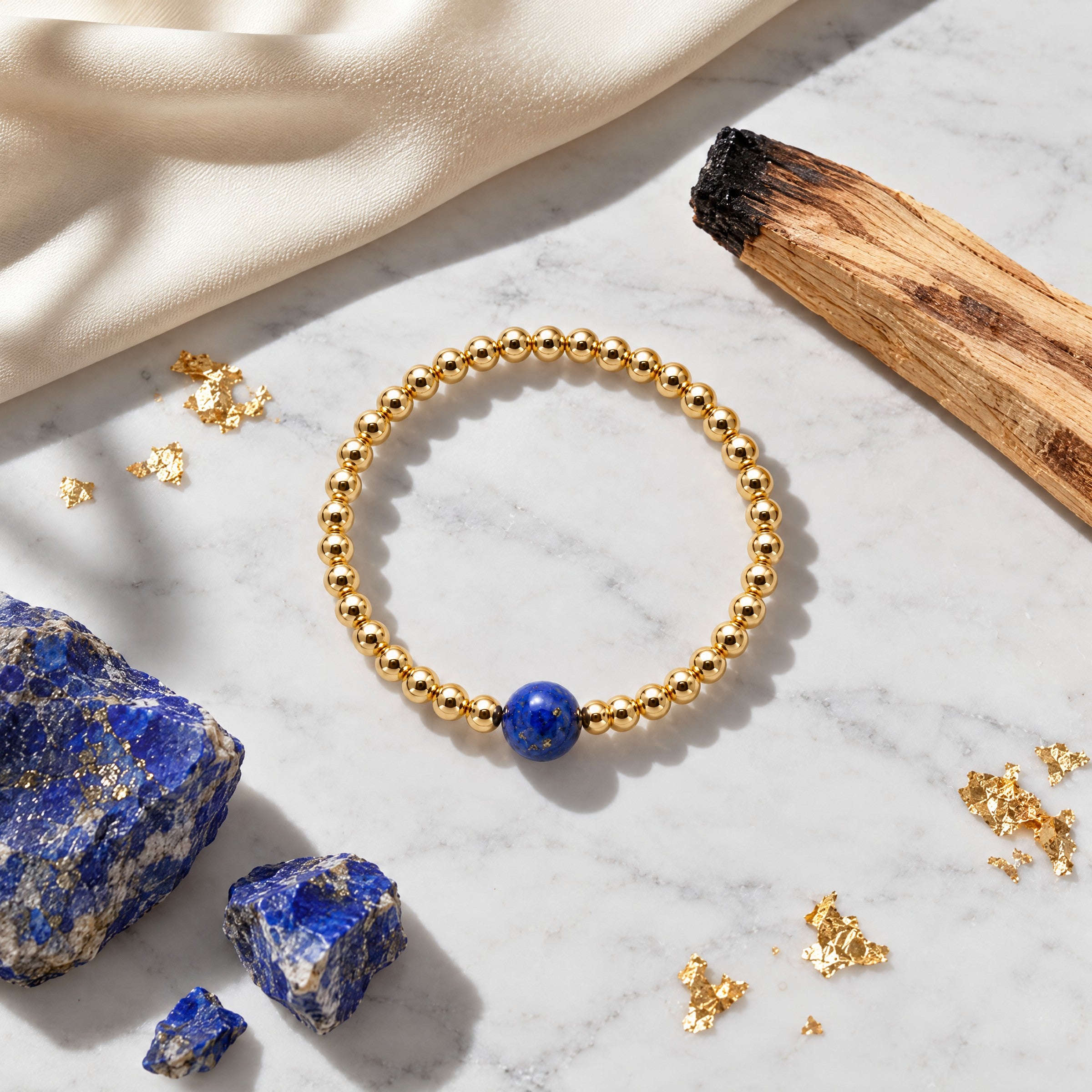 Aries Golden Zodiac Lapis Lazuli 2026 Bracelet REAL Gold