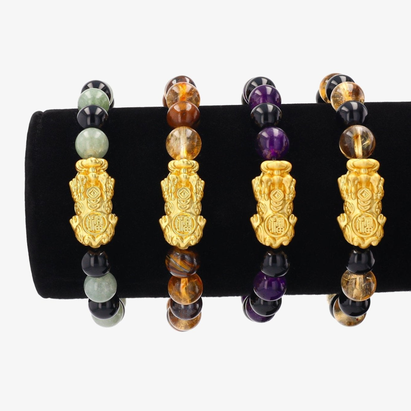 Black Obsidian and Citrine 18k Gold Vermeil Pixiu Lucky Bracelet - Eat.Read.Love.