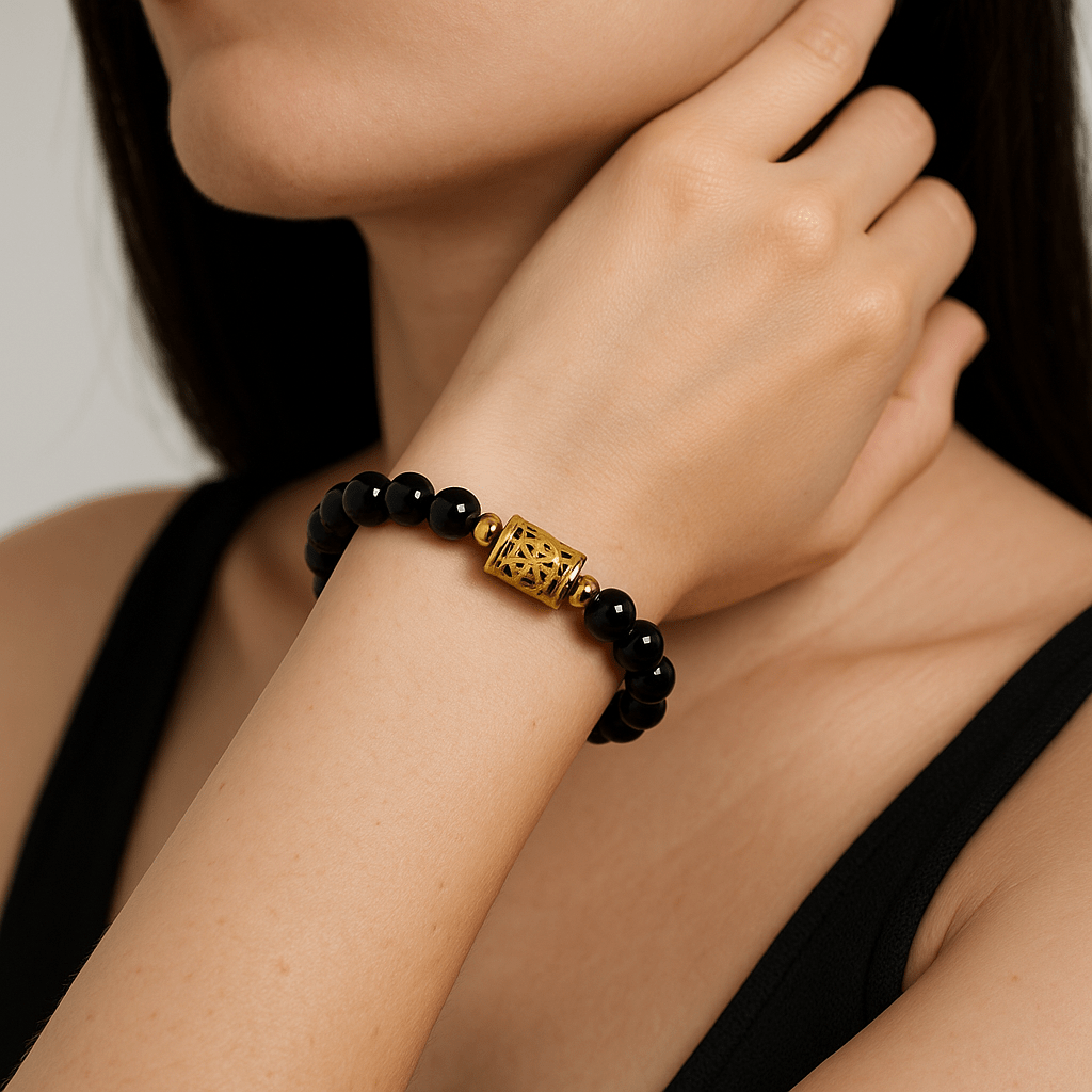 Black Obsidian Money Gate 11:11 Gemstone Bracelet - Eat.Read.Love.