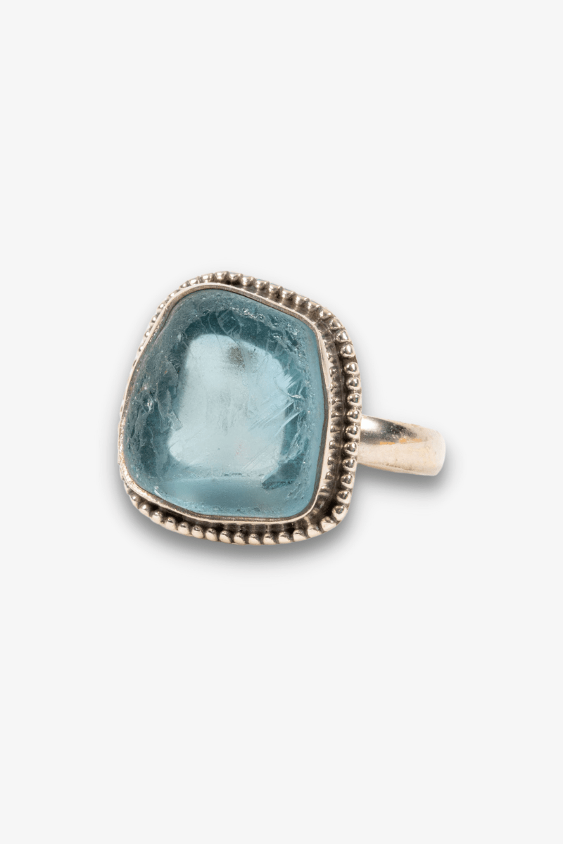 Blue Topaz Sterling Silver Crystal Ring - Eat.Read.Love.