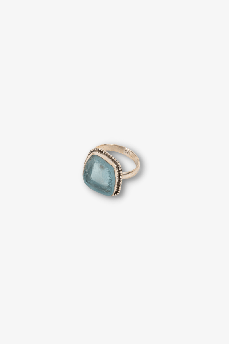 Blue Topaz Sterling Silver Crystal Ring - Eat.Read.Love.