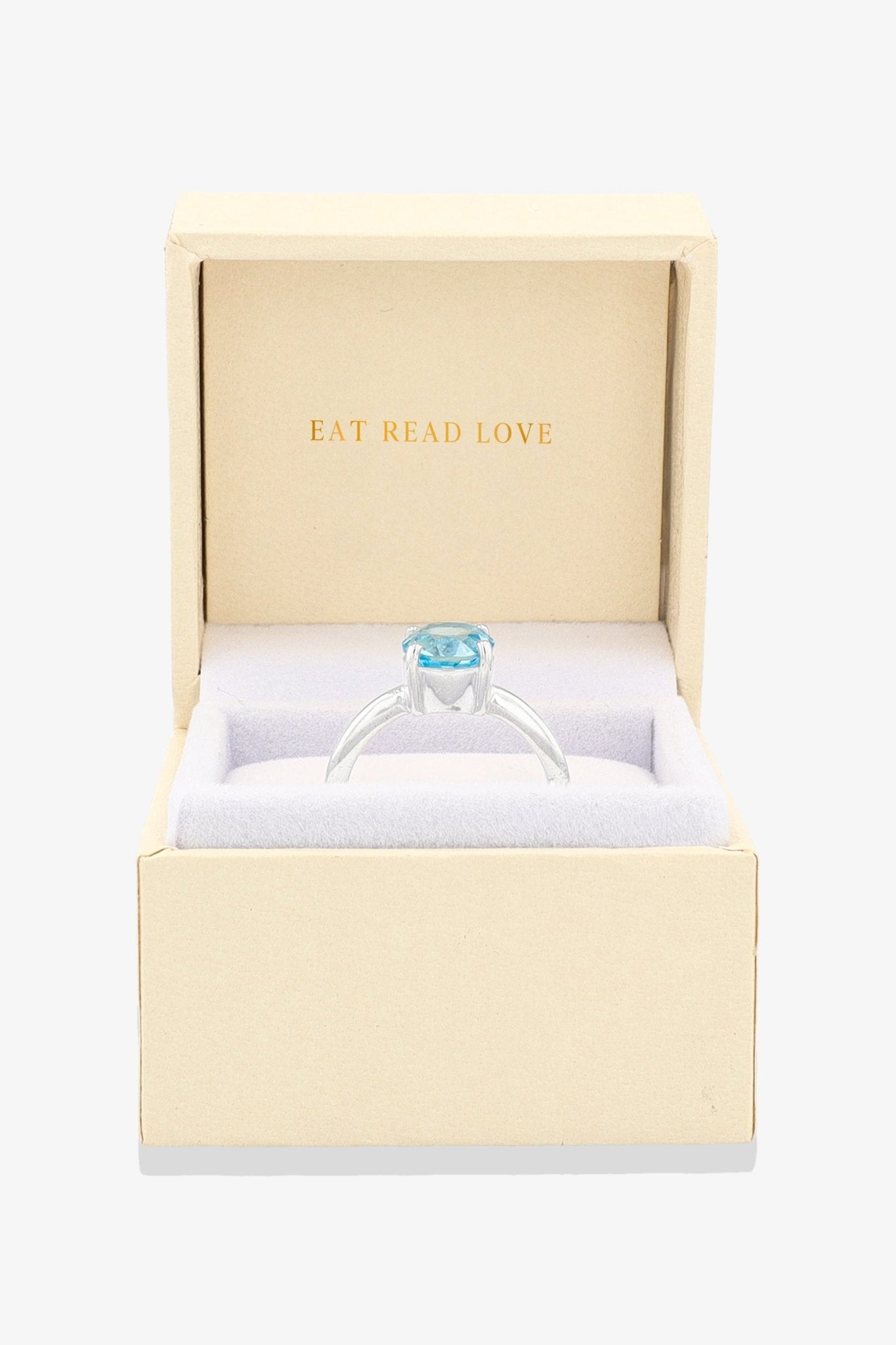 Blue Topaz Sterling Silver Ring - Eat.Read.Love.