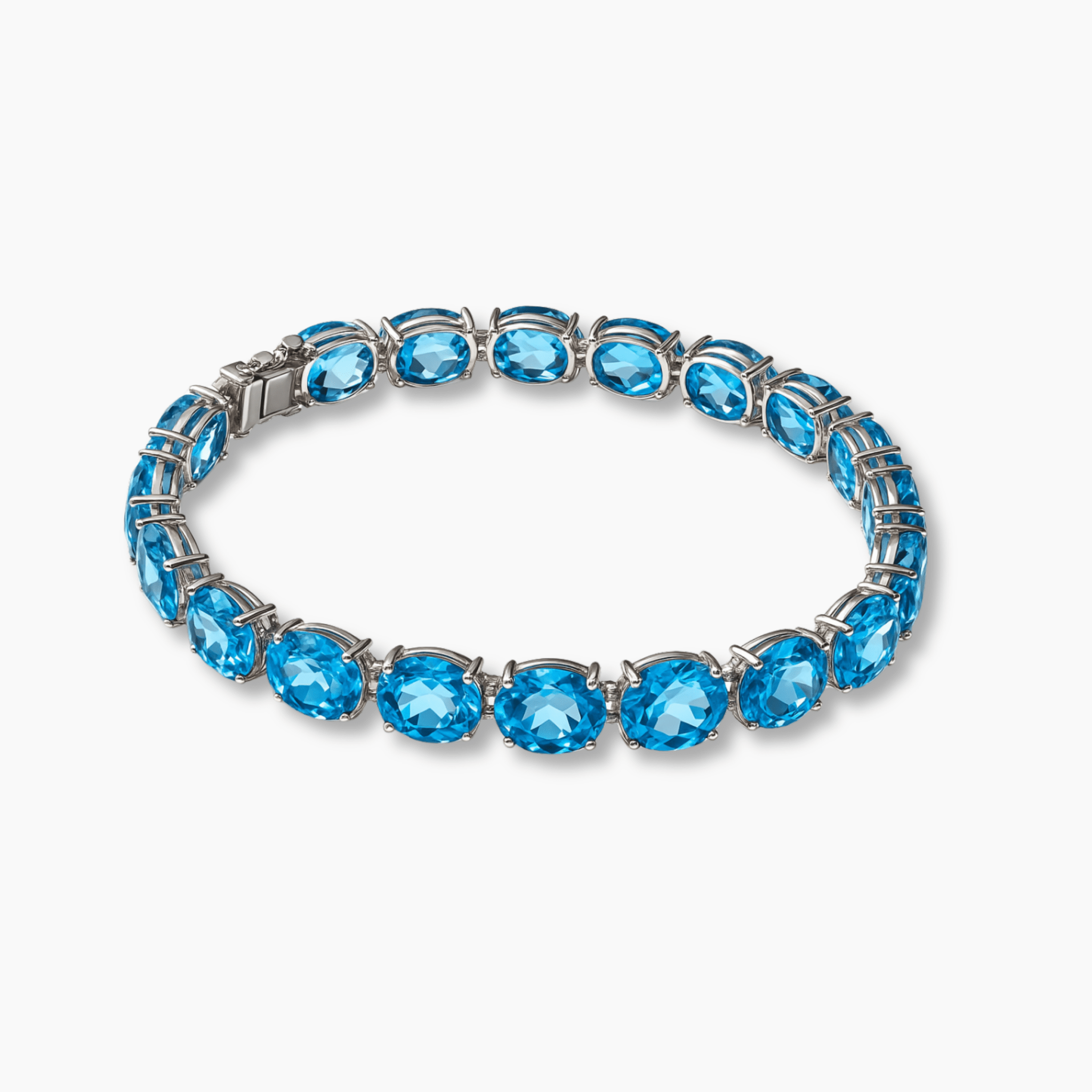 Blue Topaz Sterling Silver Tennis Bracelet – Clarity & Confidence - Eat.Read.Love.