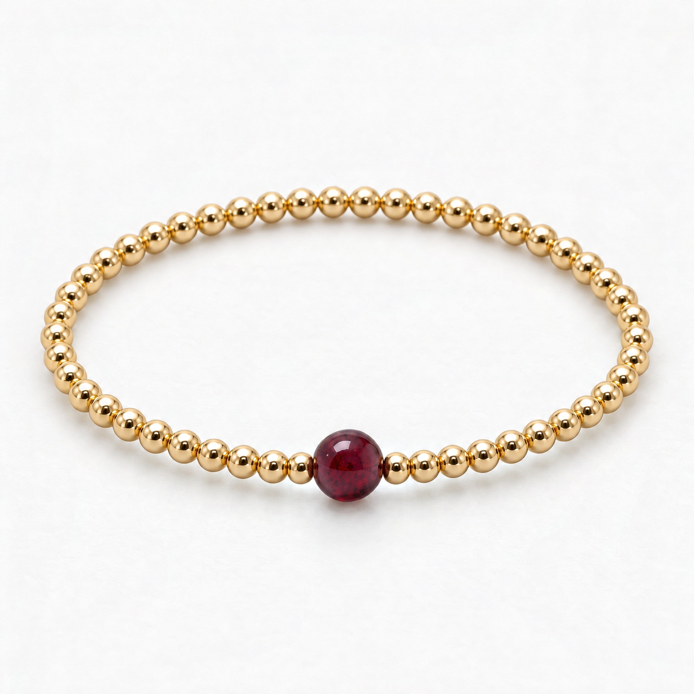 Capricorn Golden Zodiac Garnet 2026 Bracelet REAL Gold