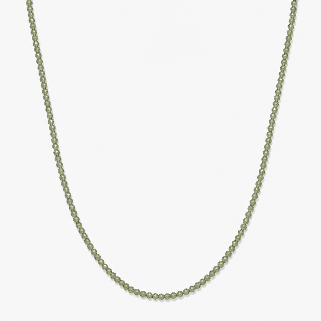 Green Agate Wealth Beaded Necklace - front view
