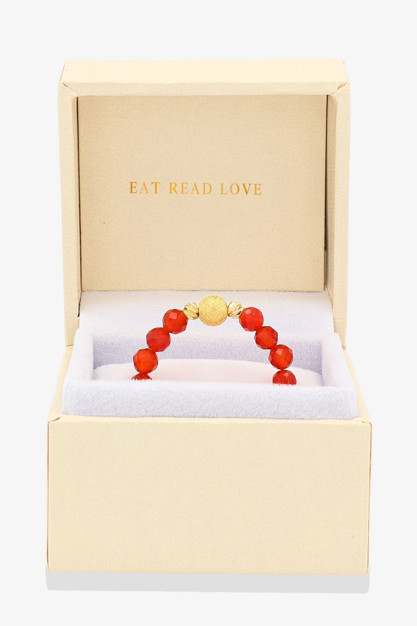 Carnelian Gold Vermeil Stretch Ring - Motivation - Eat.Read.Love.