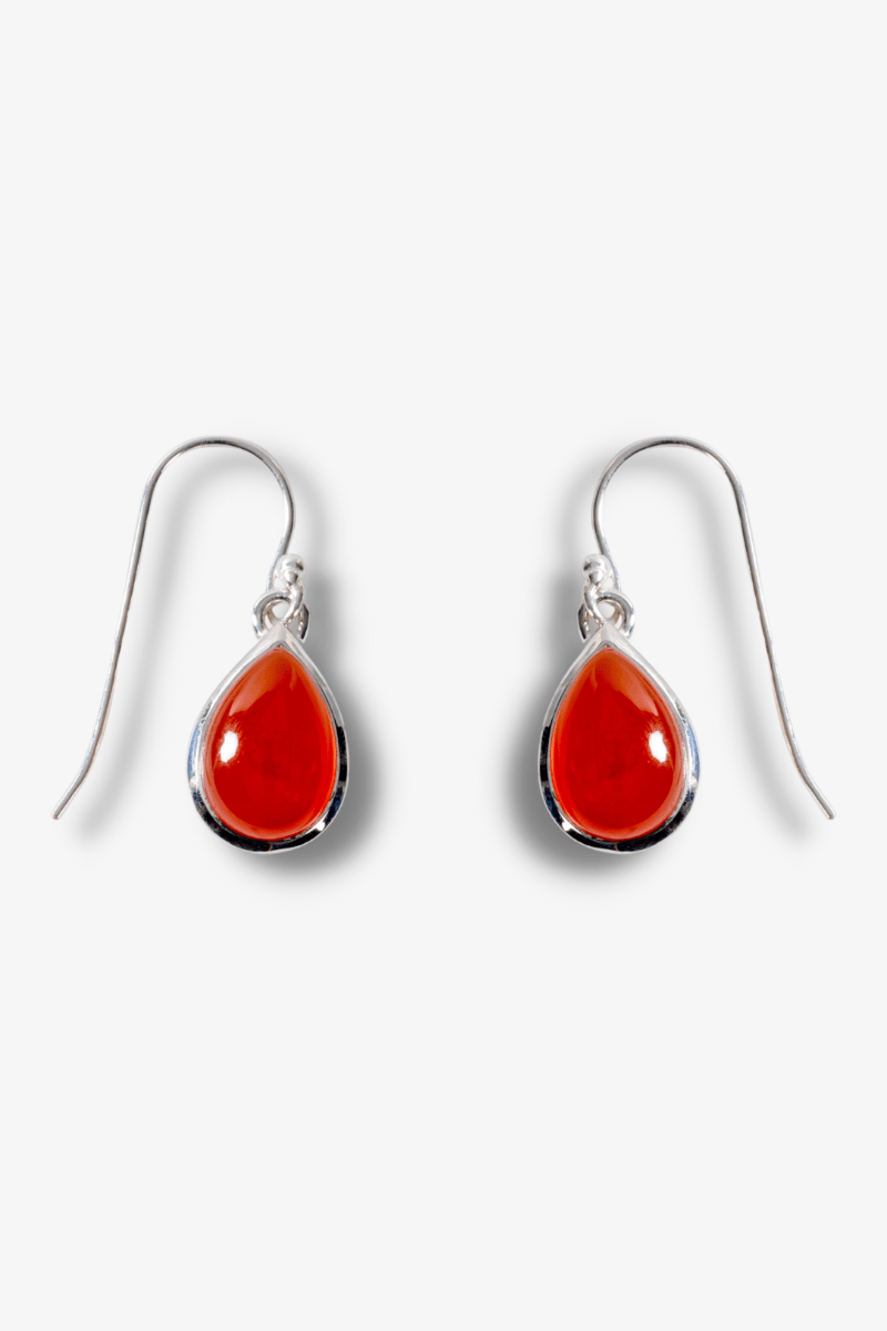 Carnelian Sterling Silver Earrings - Eat.Read.Love.