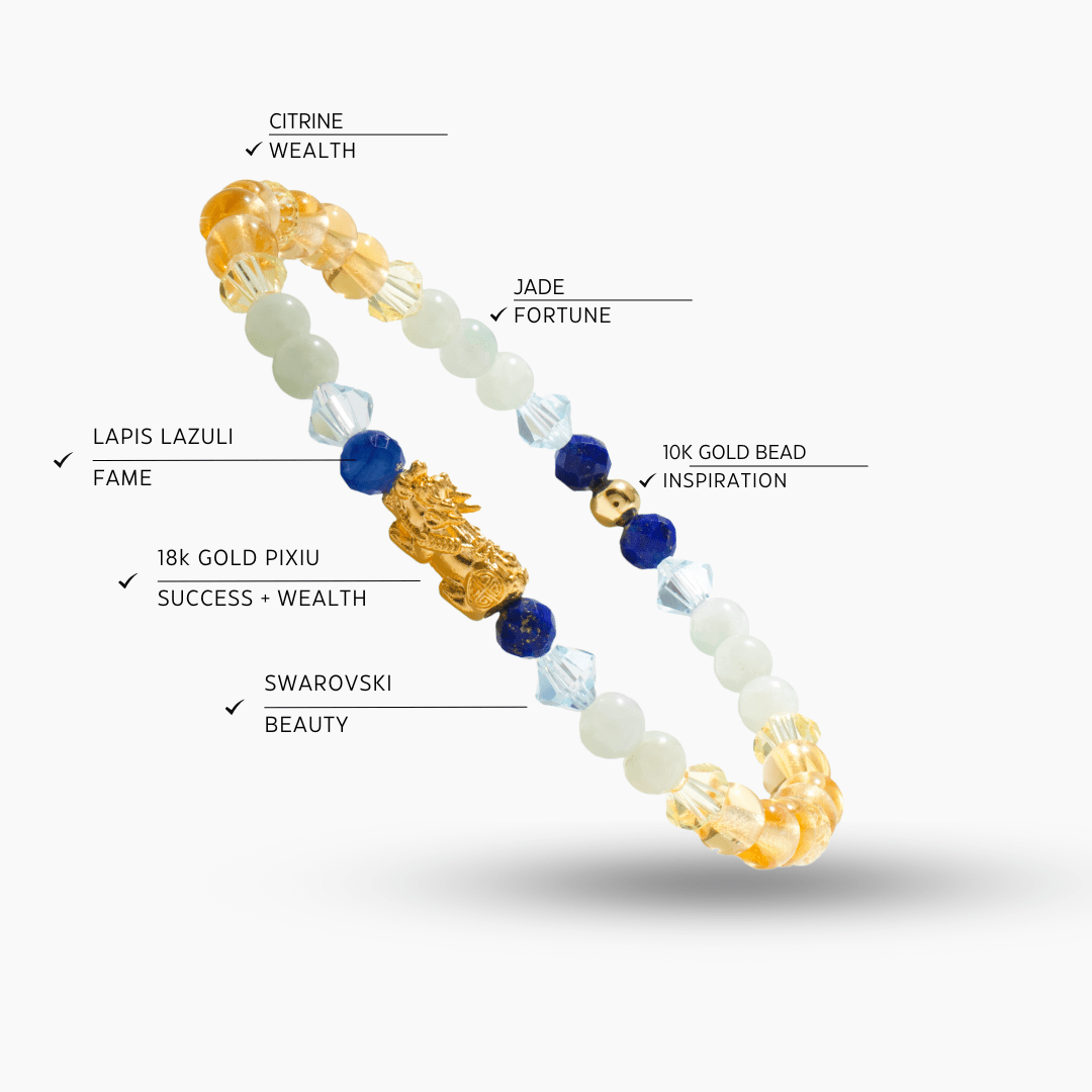 Citrine 11:11 Portal Bracelet - 18k REAL Gold Pixiu - Eat.Read.Love.