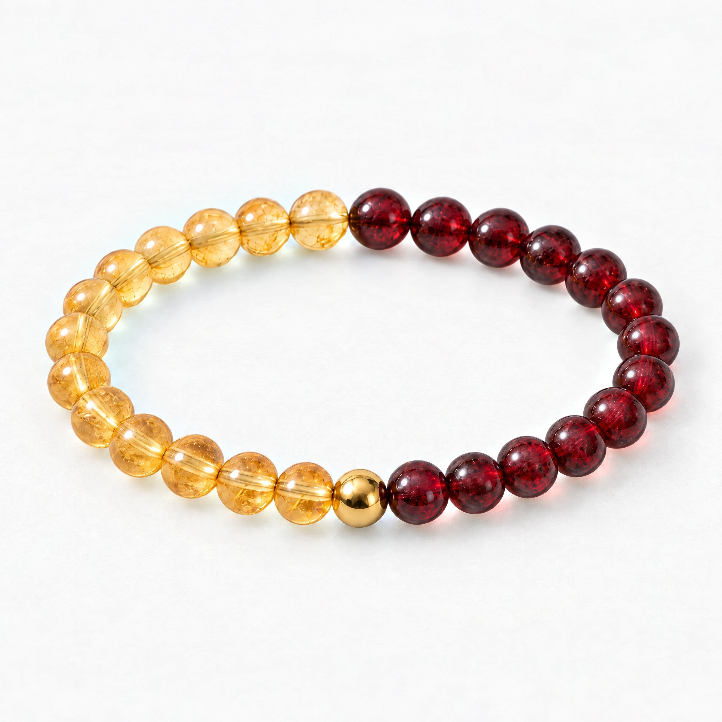 Citrine & Garnet Dual Energy Fortune Crystal Bracelet