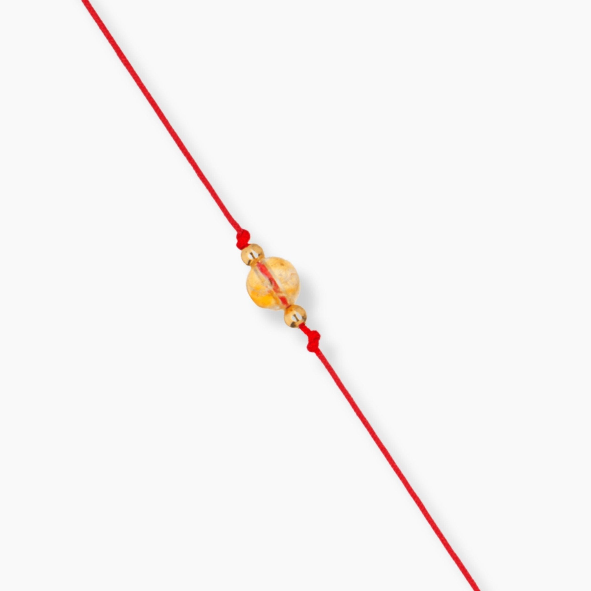 Citrine Red Thread Bracelet With Real Gold - Eat.Read.Love.