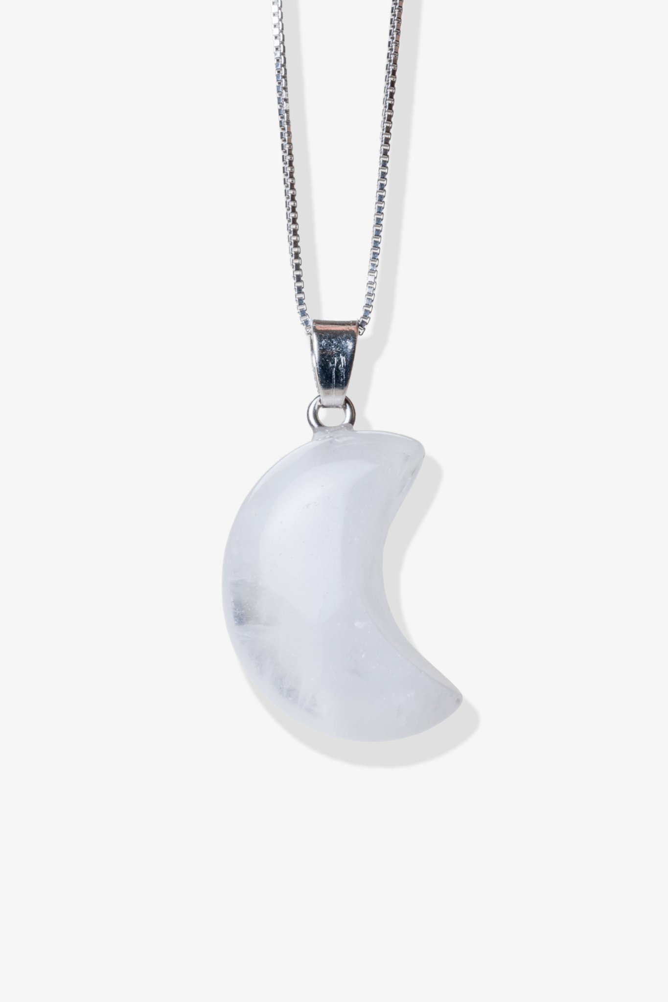 Clear Quartz Crescent Moon Pendant - Eat.Read.Love.