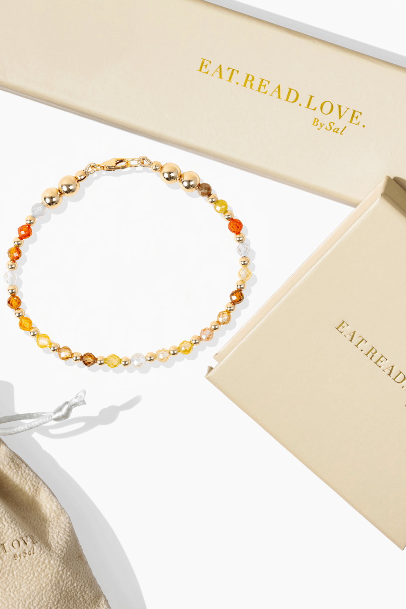 Confidence Spiritual Bracelet with REAL Gold - Multi - gemstone - Eat.Read.Love.