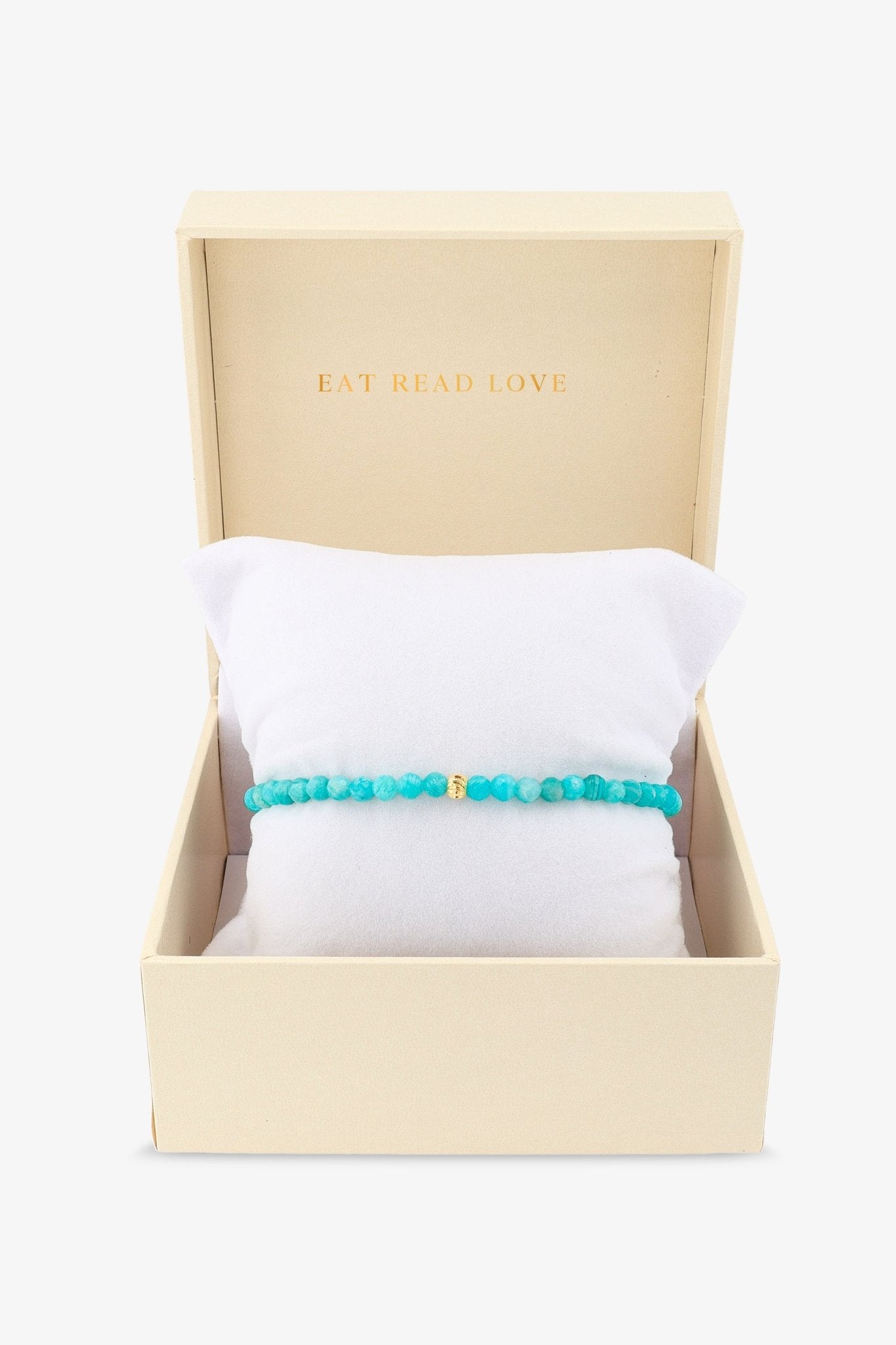 Destiny Mini Beaded Gemstone Gold Vermeil Bracelet Amazonite - Balance - Eat.Read.Love.