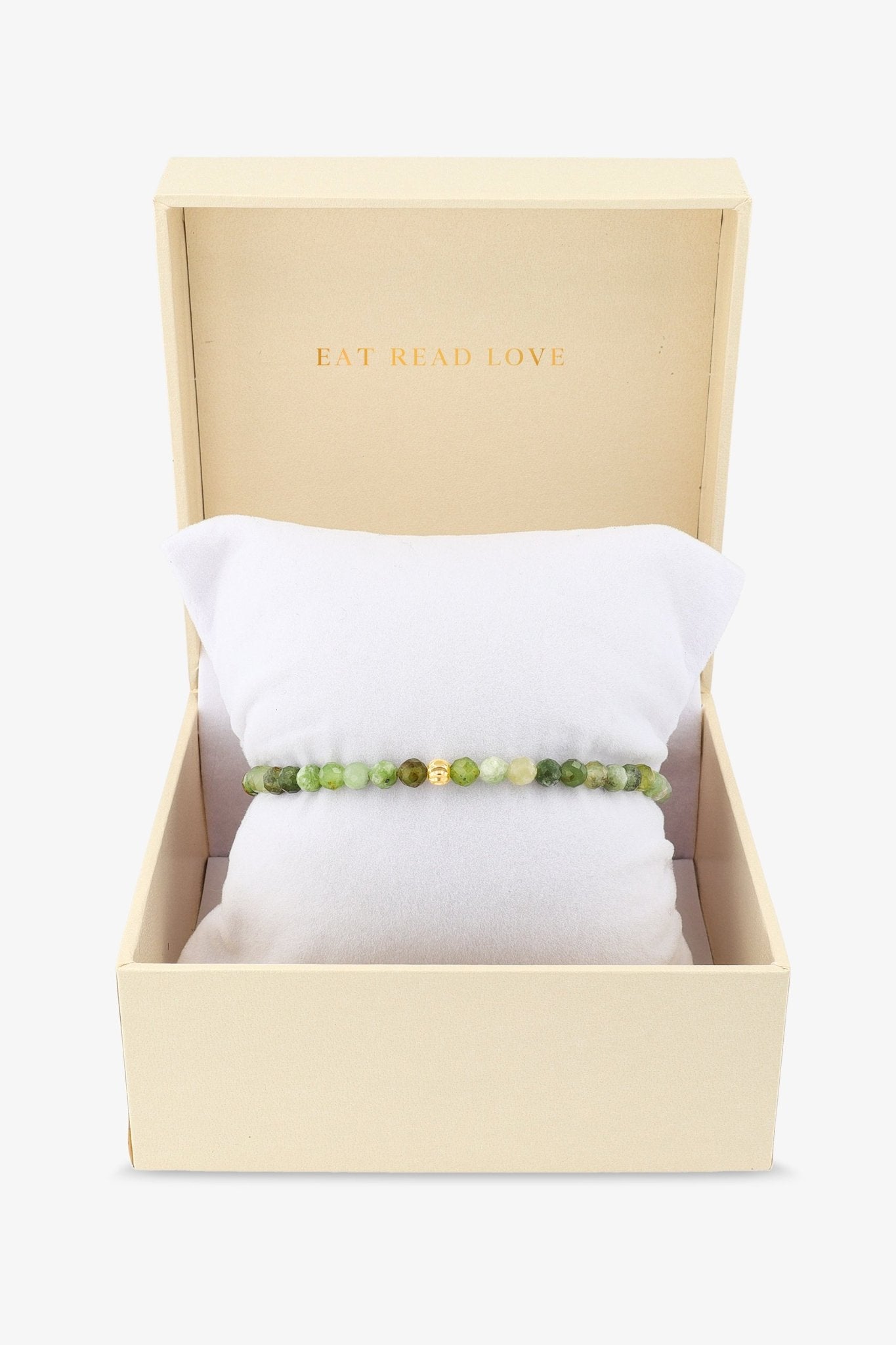 Destiny Mini Beaded Gemstone Gold Vermeil Bracelet Jade - Fortune - Eat.Read.Love.