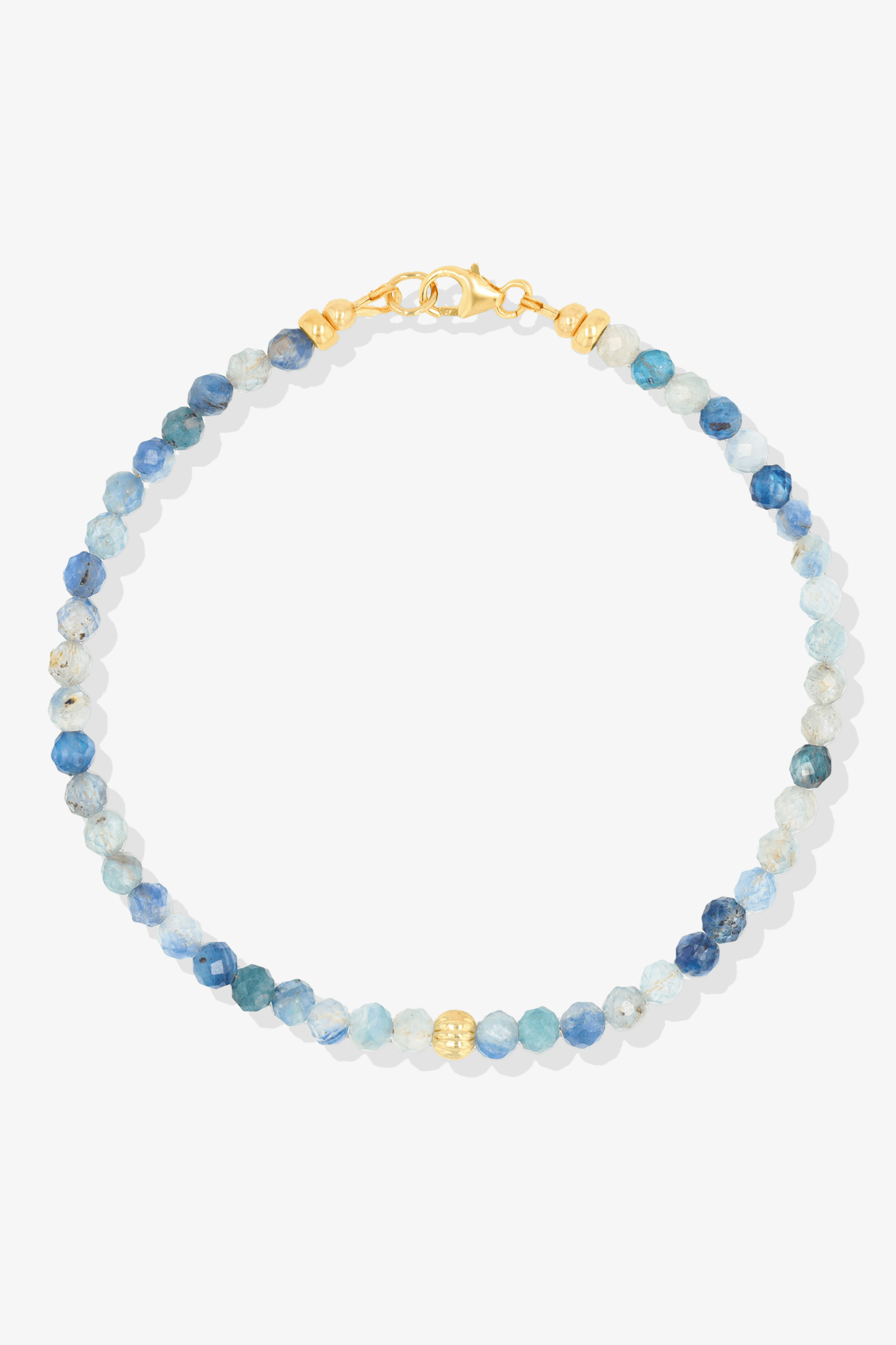 Destiny Mini Beaded Gemstone Gold Vermeil Bracelet Kyanite - Relaxation - Eat.Read.Love.