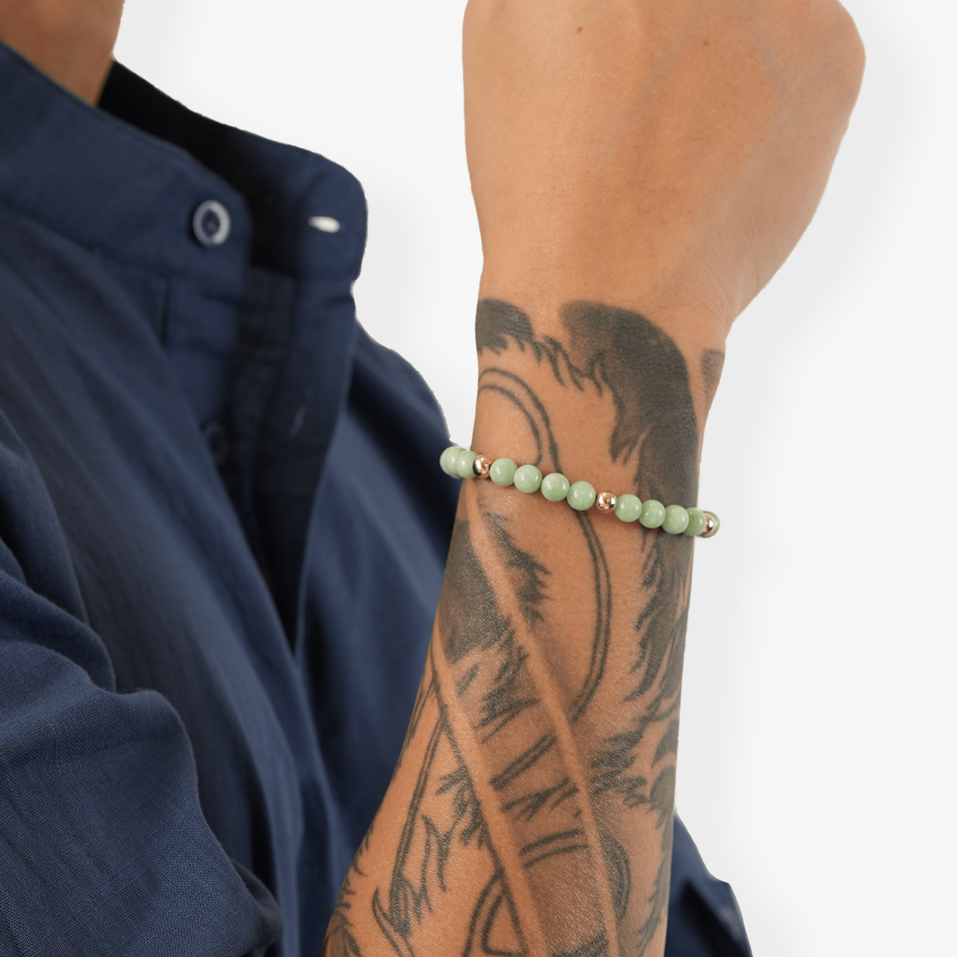 Elevated Abundance Bracelet with REAL Gold Beads and Emerald