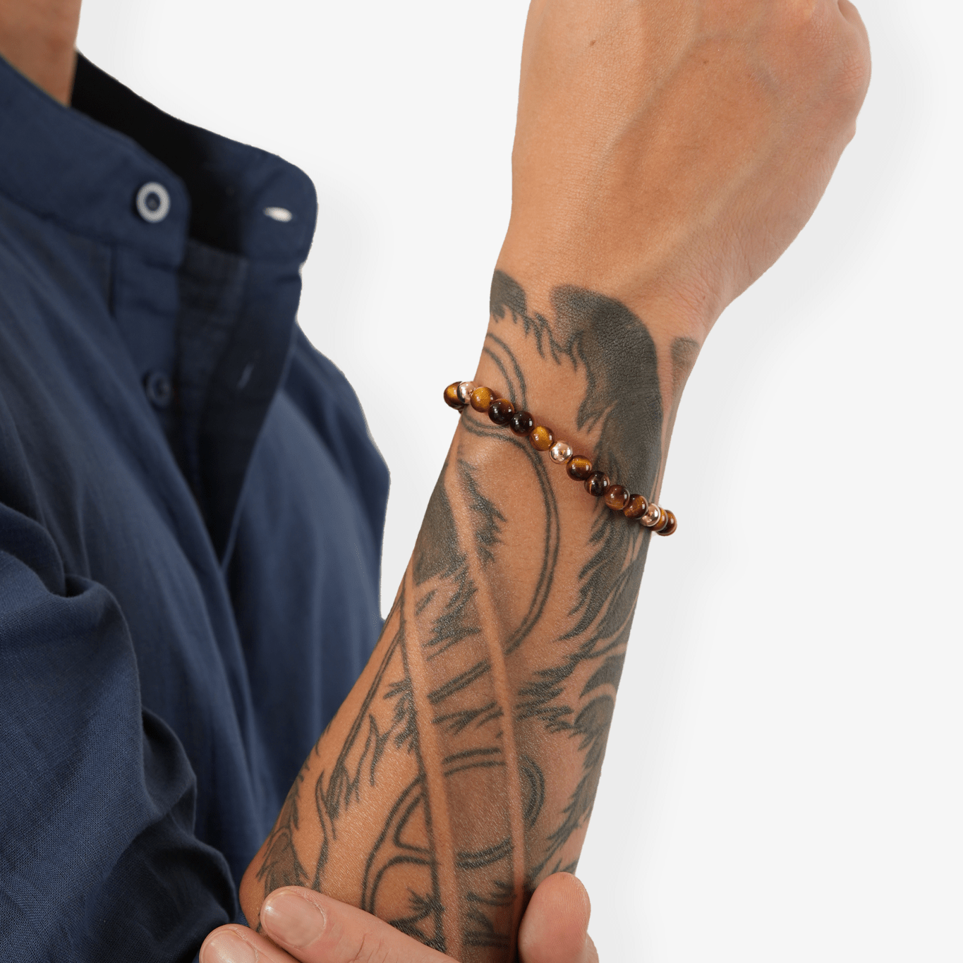 Elevated Power Bracelet with REAL Gold Beads and Tigers Eye